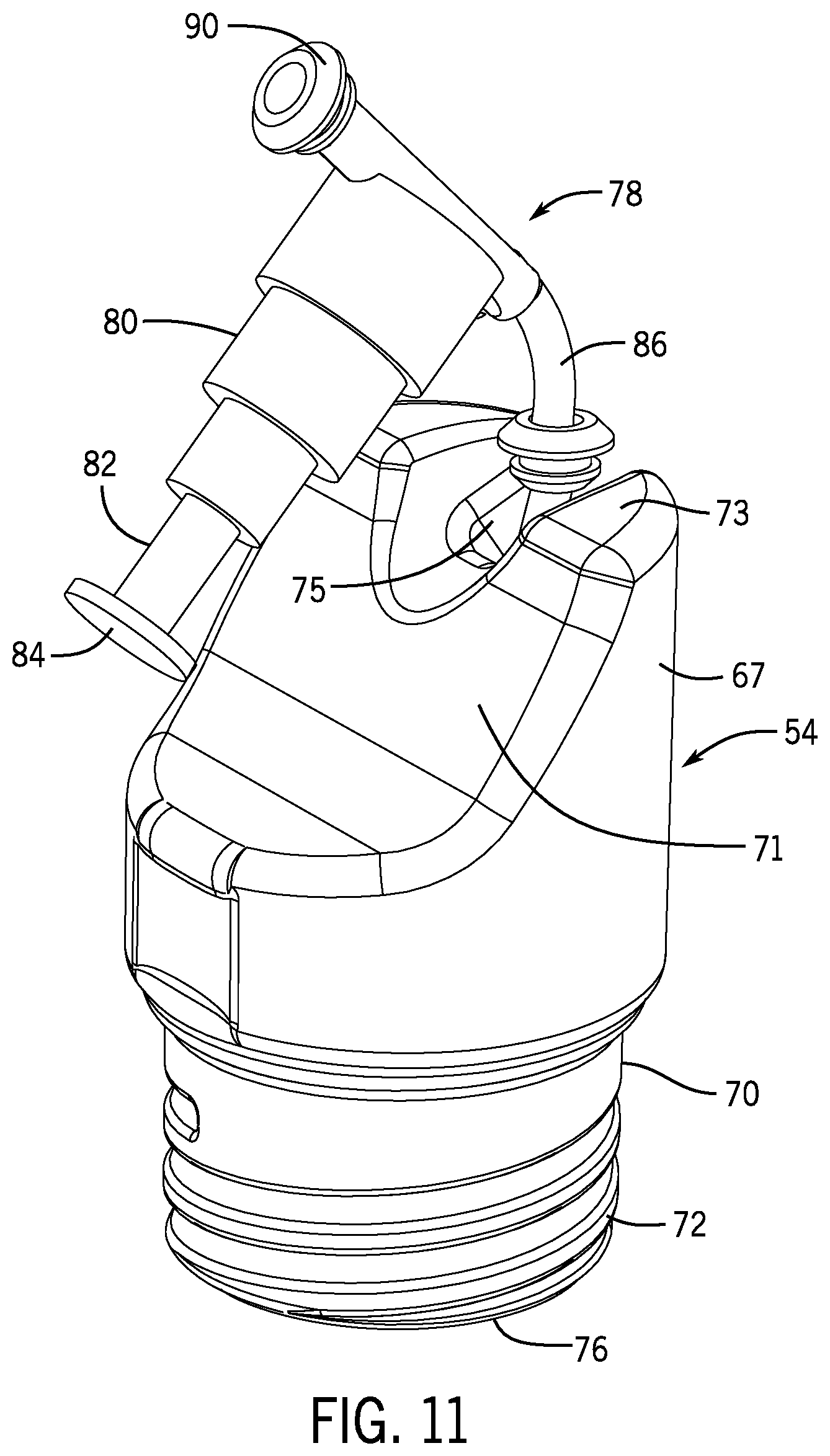 Patent US12472410 Figure 7 – Hand-held golf club cleaning device