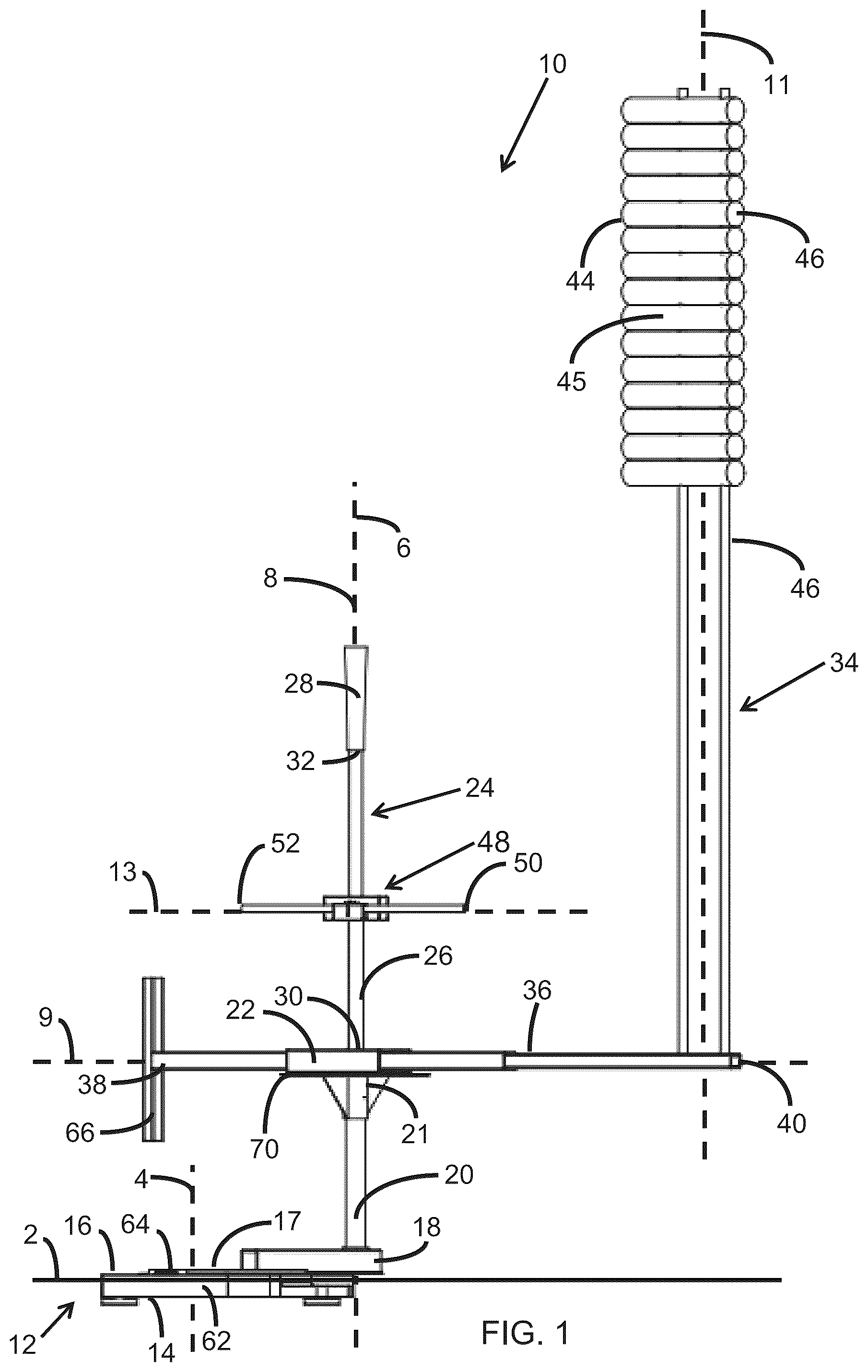Patent US12472413 Figure 1 – Swing training apparatus