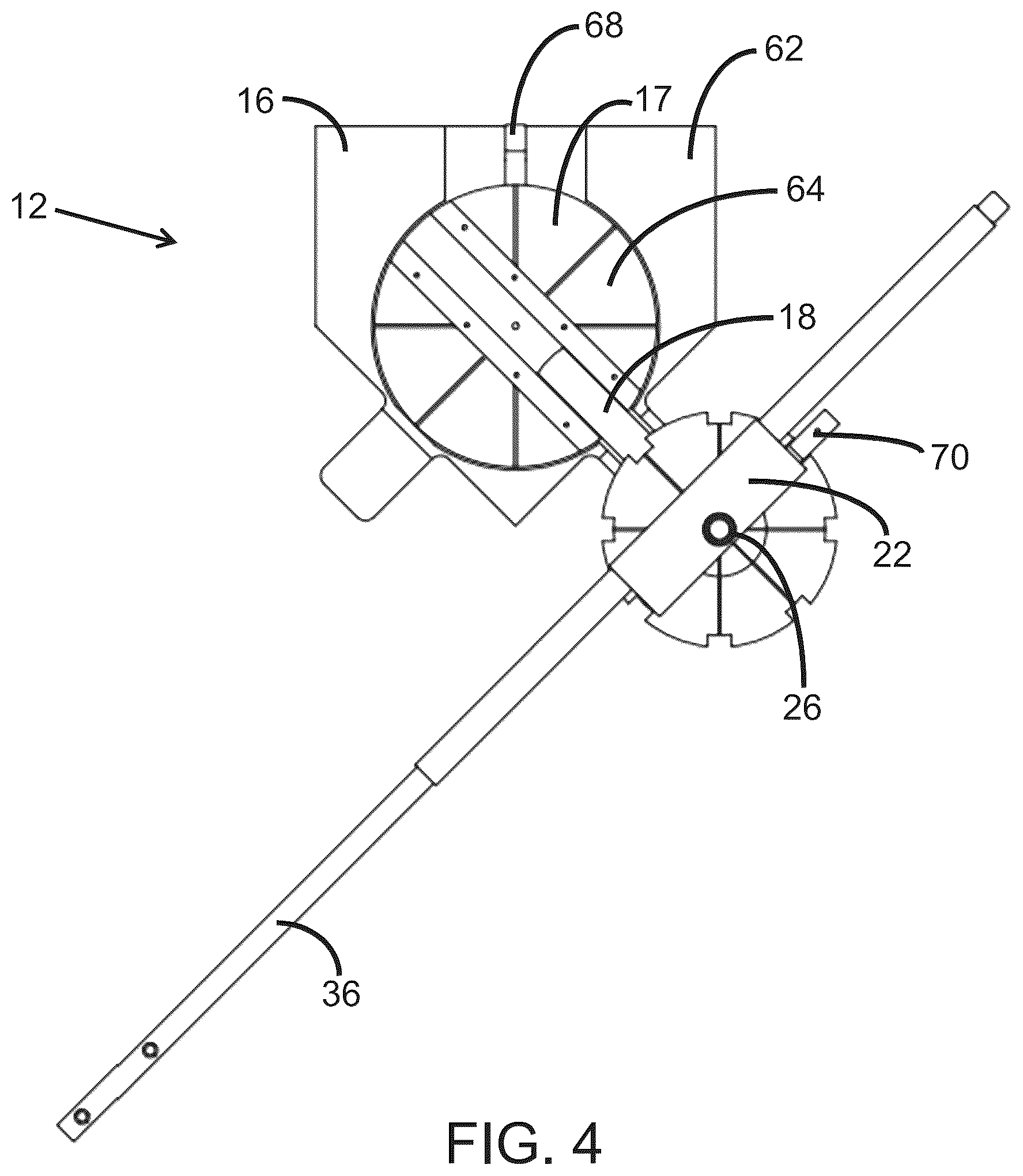 Patent US12472413 Figure 4 – Swing training apparatus