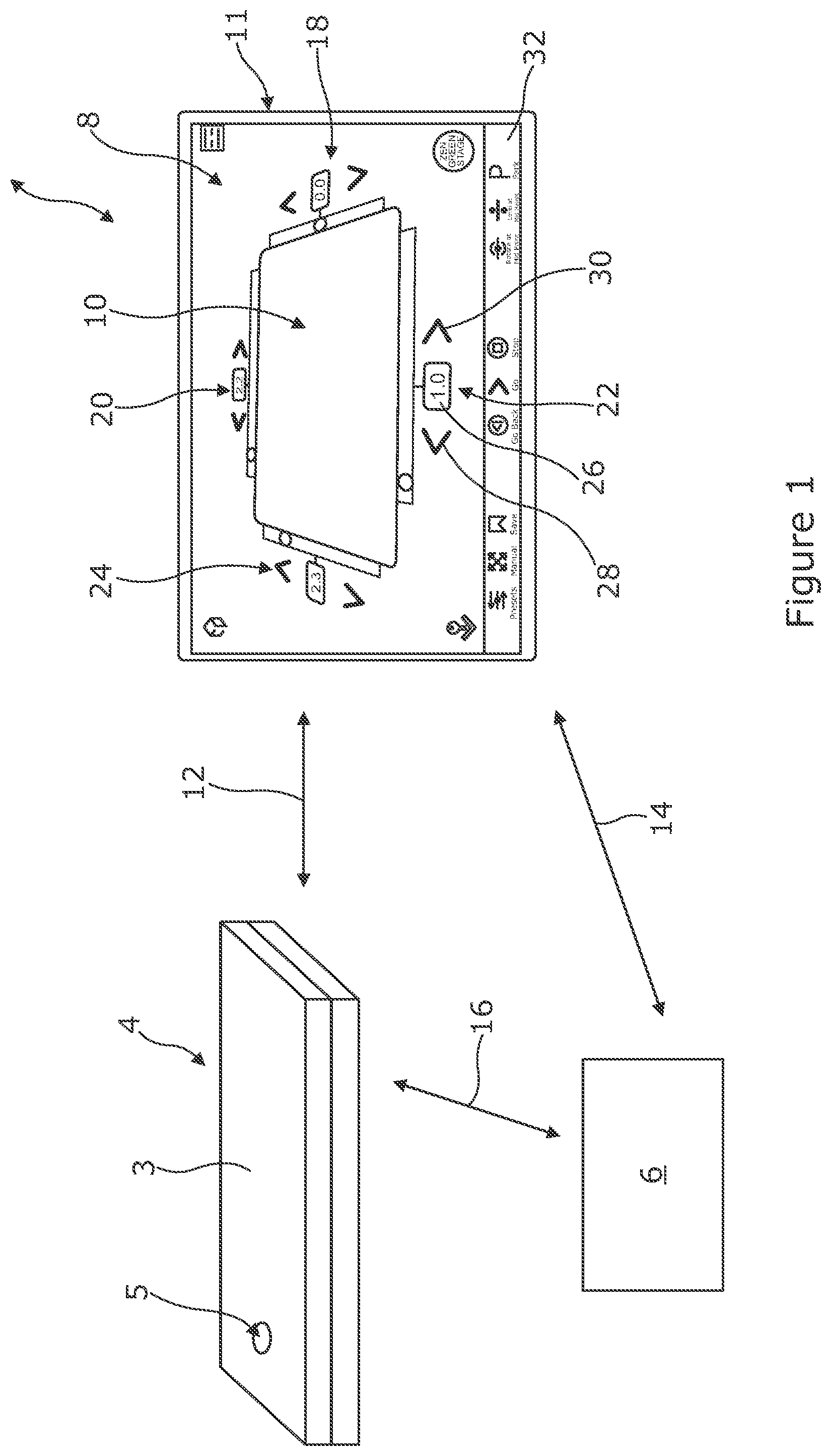 Patent US12472414 Figure 1 – Graphical user interface (GUI) a golf training apparatus or system and/or a method of use thereof