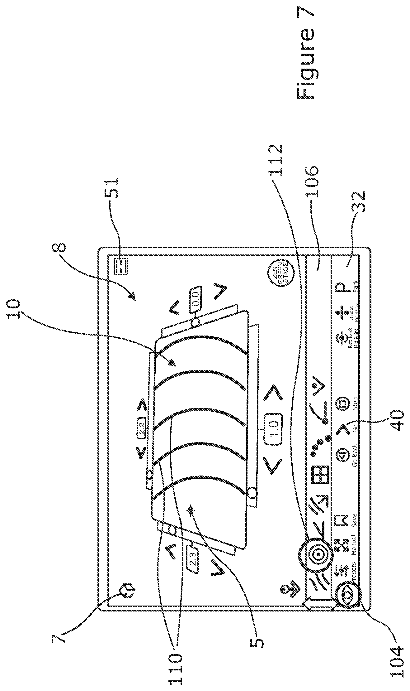 Patent US12472414 Figure 7 – Graphical user interface (GUI) a golf training apparatus or system and/or a method of use thereof