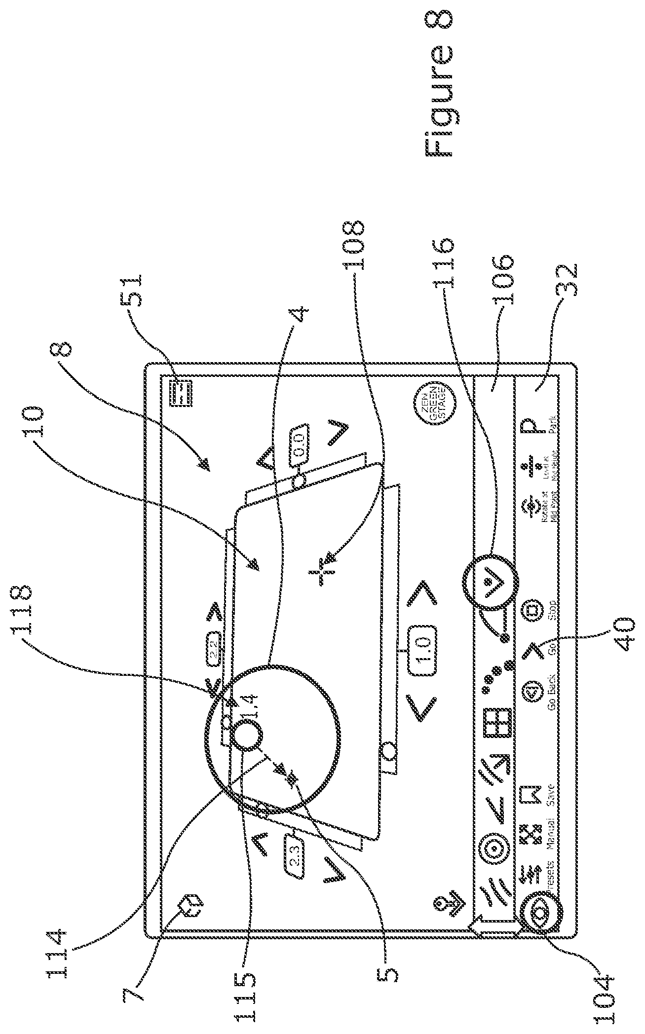Patent US12472414 Figure 8 – Graphical user interface (GUI) a golf training apparatus or system and/or a method of use thereof