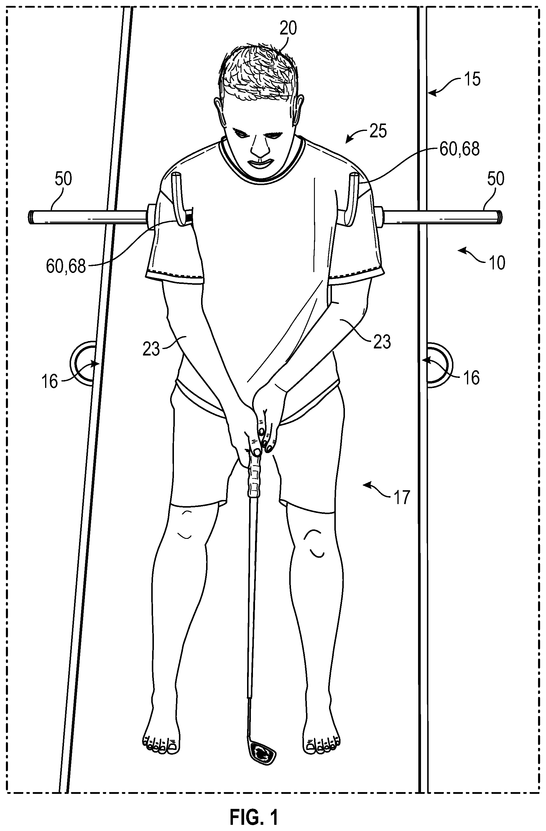 Patent US12472415 Figure 1 – Golf putt training aid
