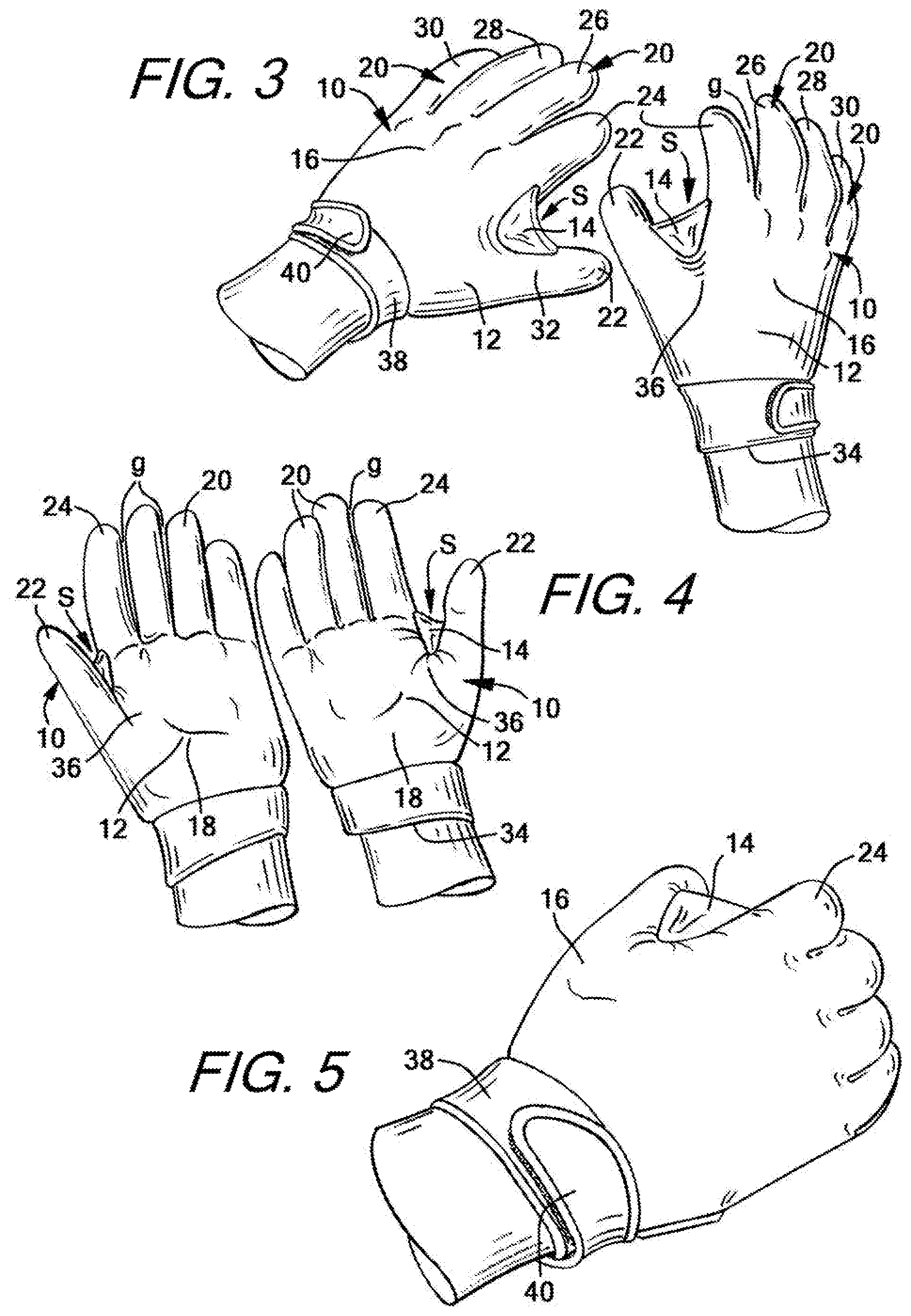 Patent US12472422 Figure 2 – Batting glove and cushioning apparatus