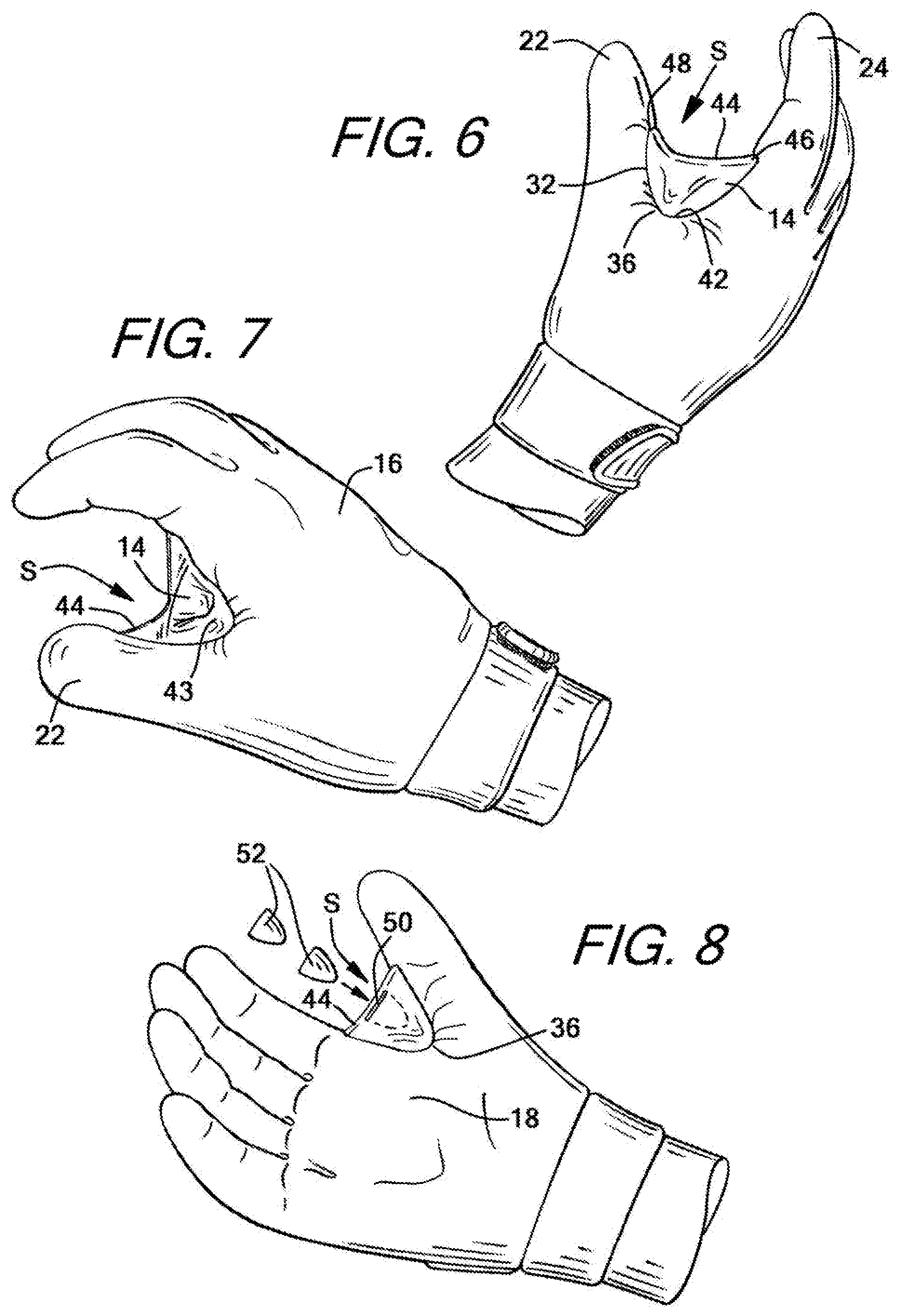 Patent US12472422 Figure 3 – Batting glove and cushioning apparatus
