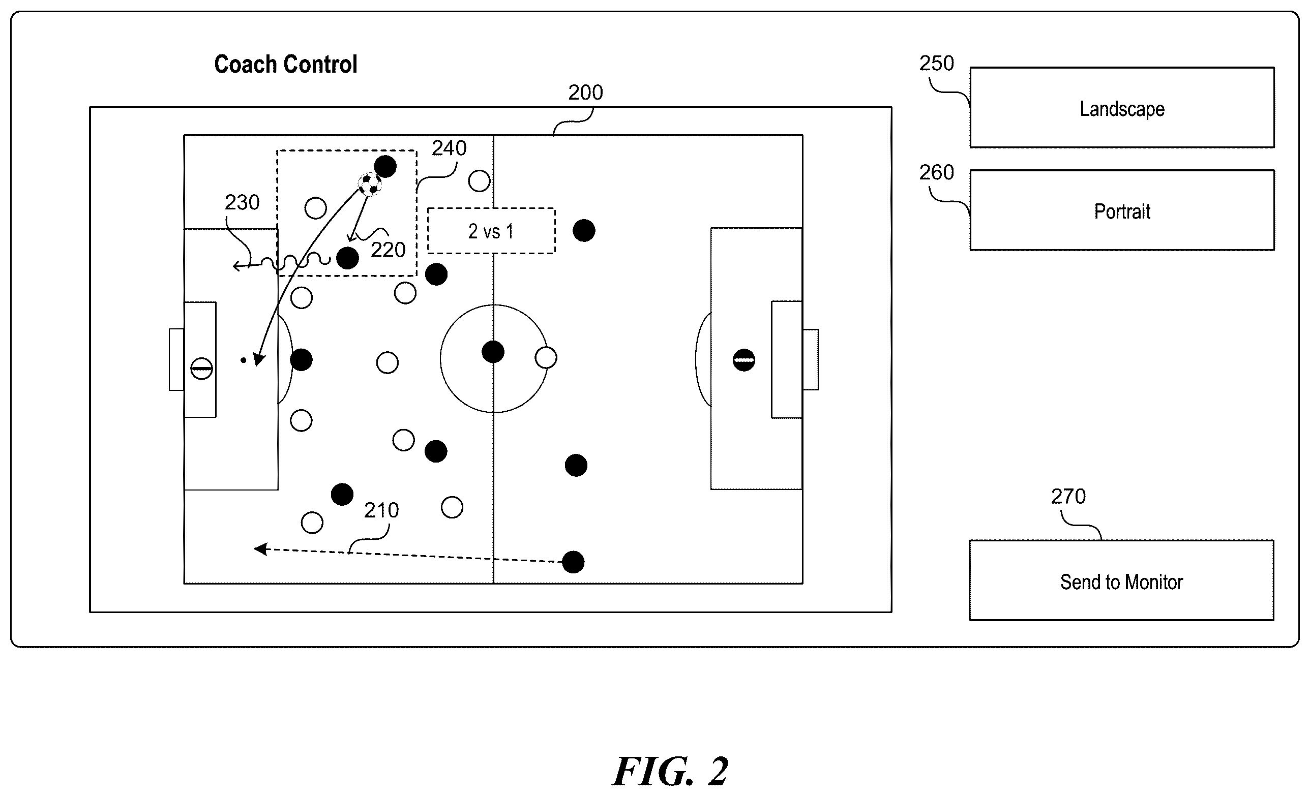Patent US12472428 Figure 2 – Enabling a coach and multiple players to interact in a virtual game session