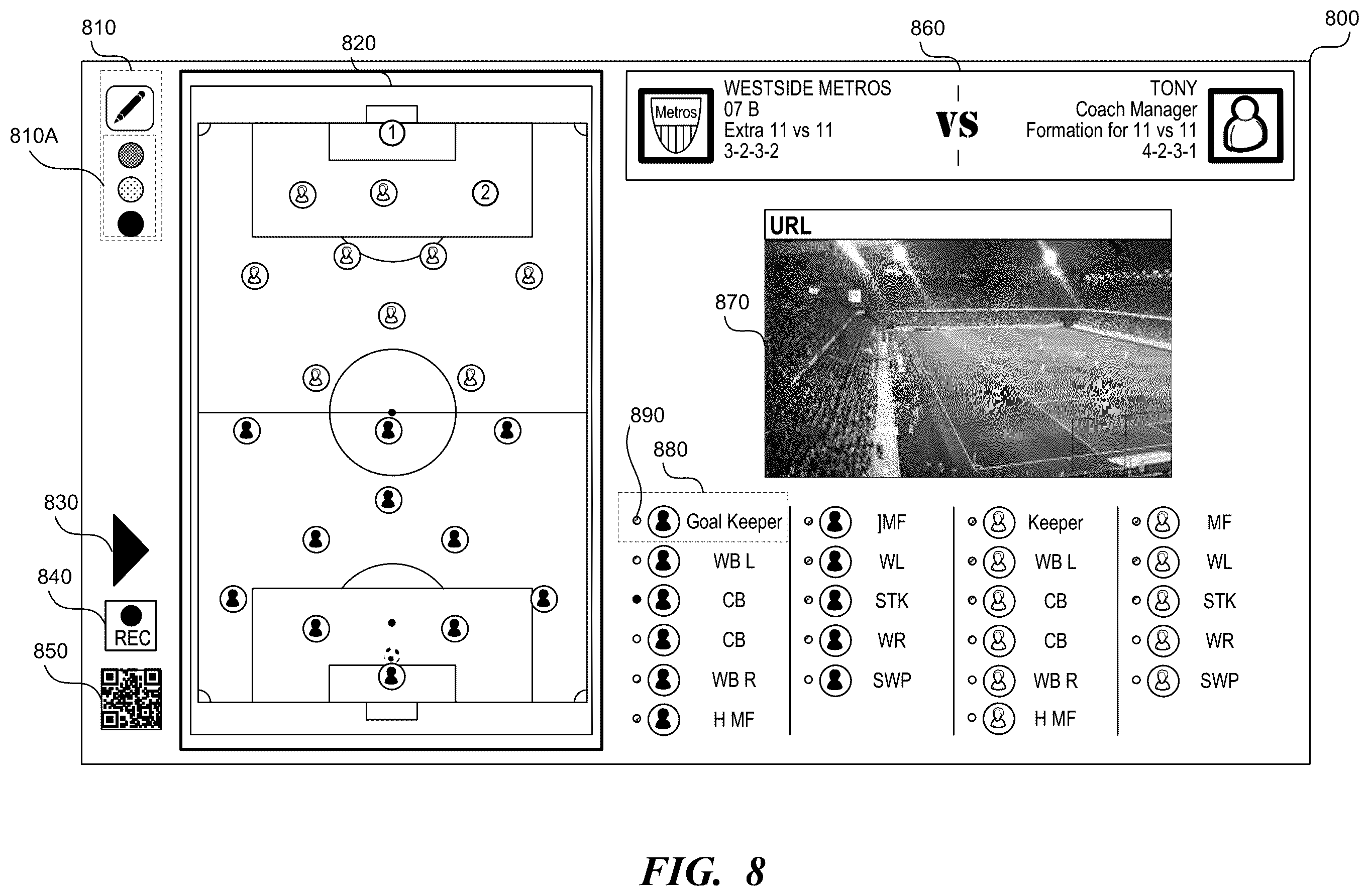 Patent US12472428 Figure 11 – Enabling a coach and multiple players to interact in a virtual game session