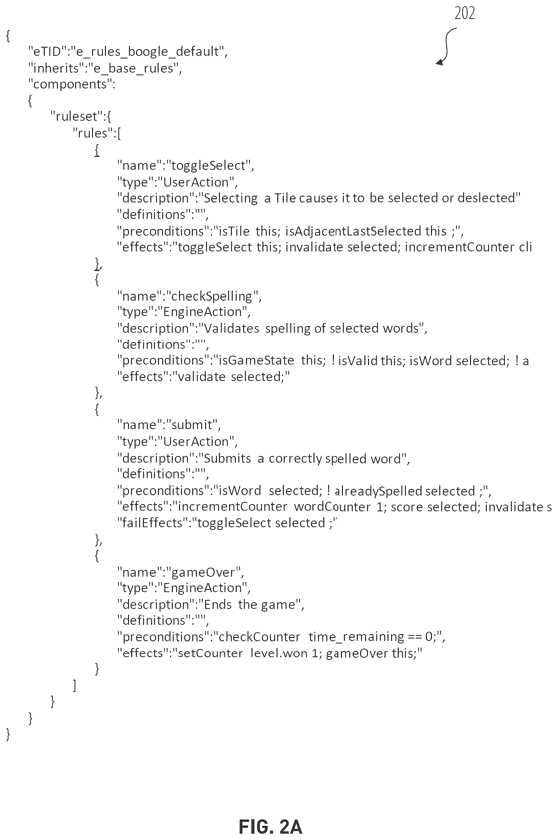 Patent US12472436 Figure 2 – Game definition file