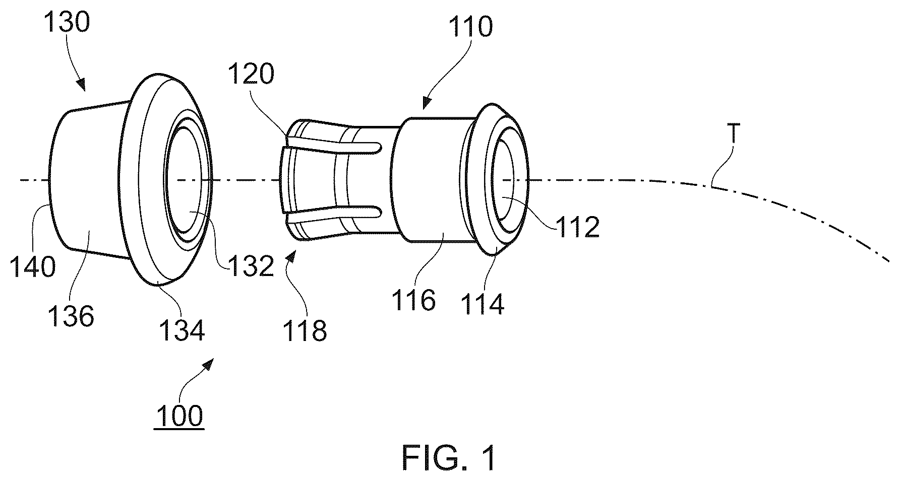Patent US12472447 Figure 1 – Chromatography system and couplings therefor