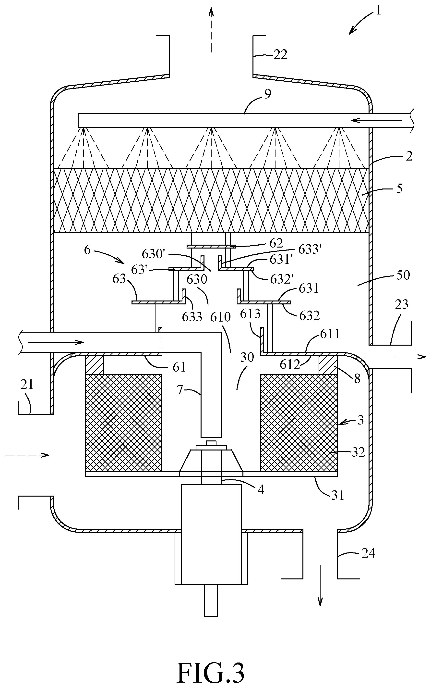 Patent US12472462 Figure 3 – Series-connected absorption high-gravity device