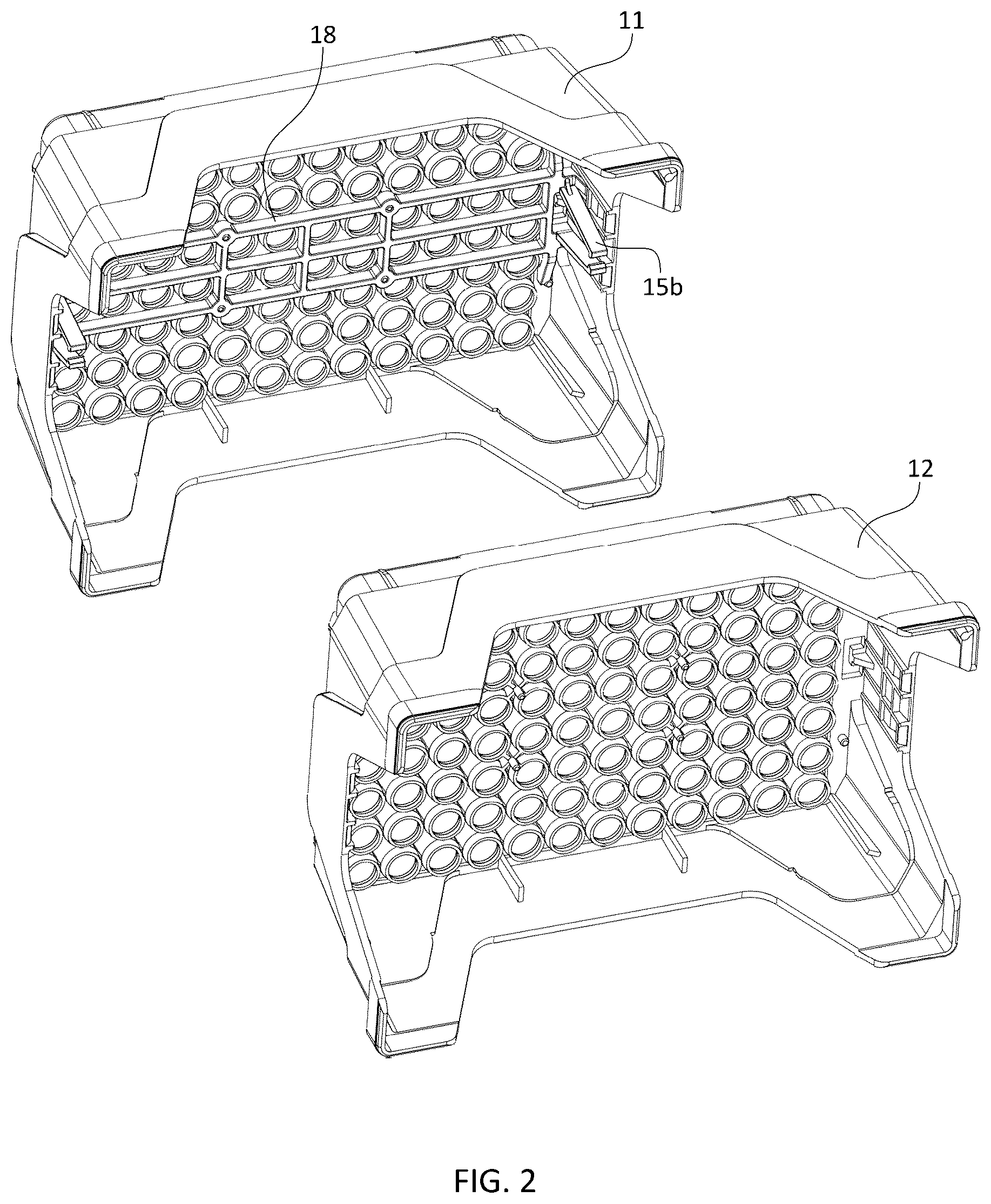 Patent US12472504 Figure 2 – Holder, a set of parts, and a method of manipulating holders of laboratory consumables