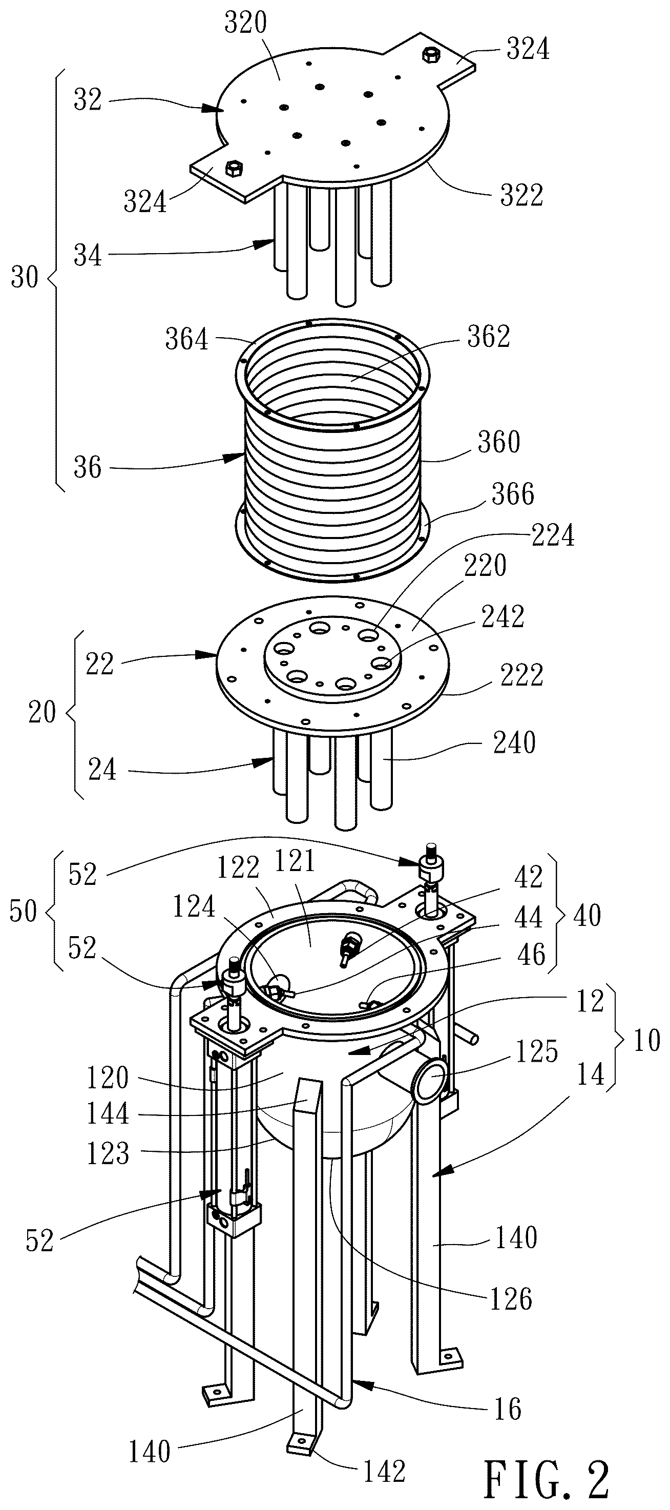Patent US12472510 Figure 2 – Device, assembly and method for separating tramp metals from liquid raw materials