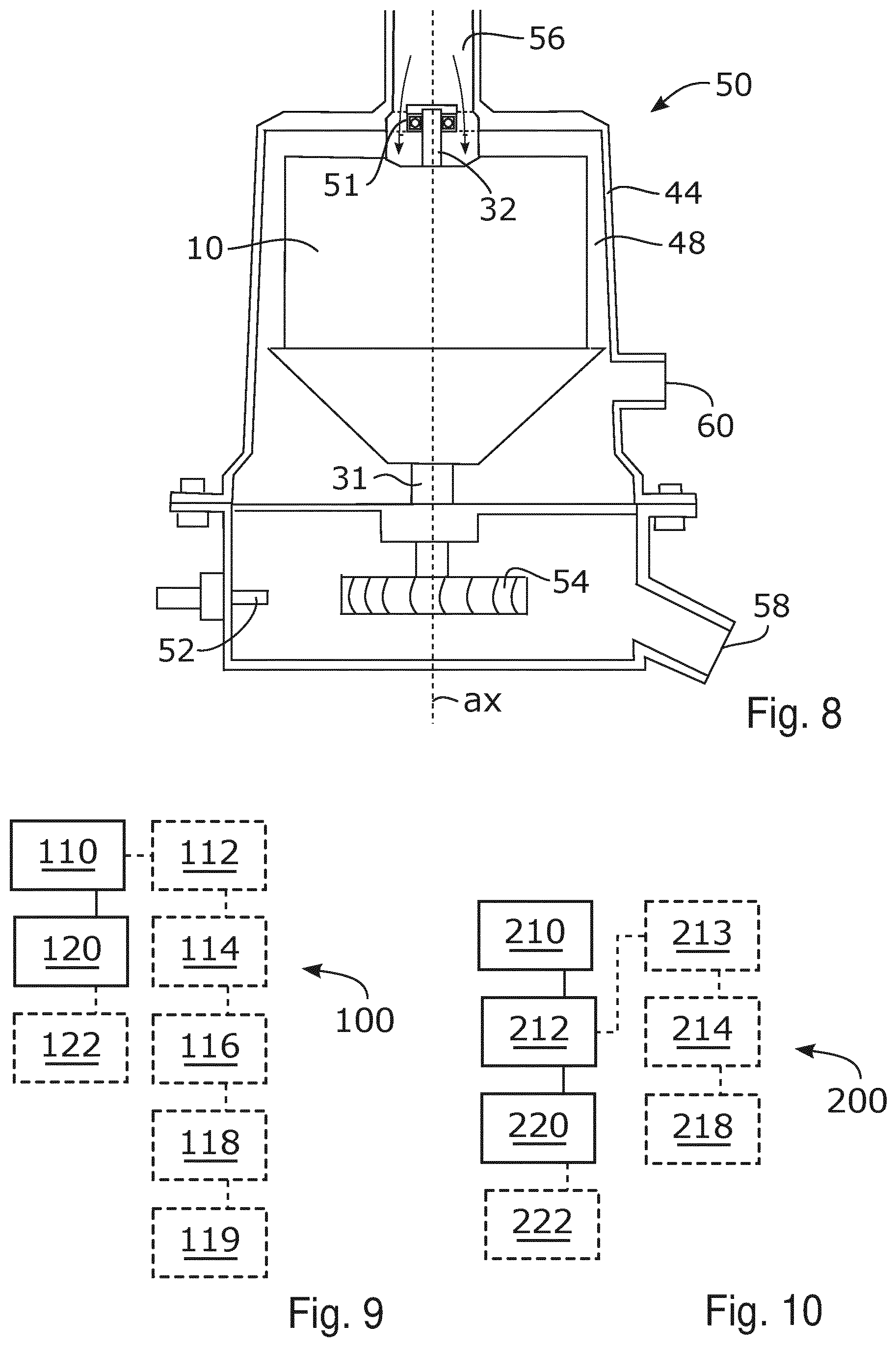 Patent US12472513 Figure 8 – Disc stack, rotor unit, centrifugal separator, method of providing disc stack, and method of providing rotor unit