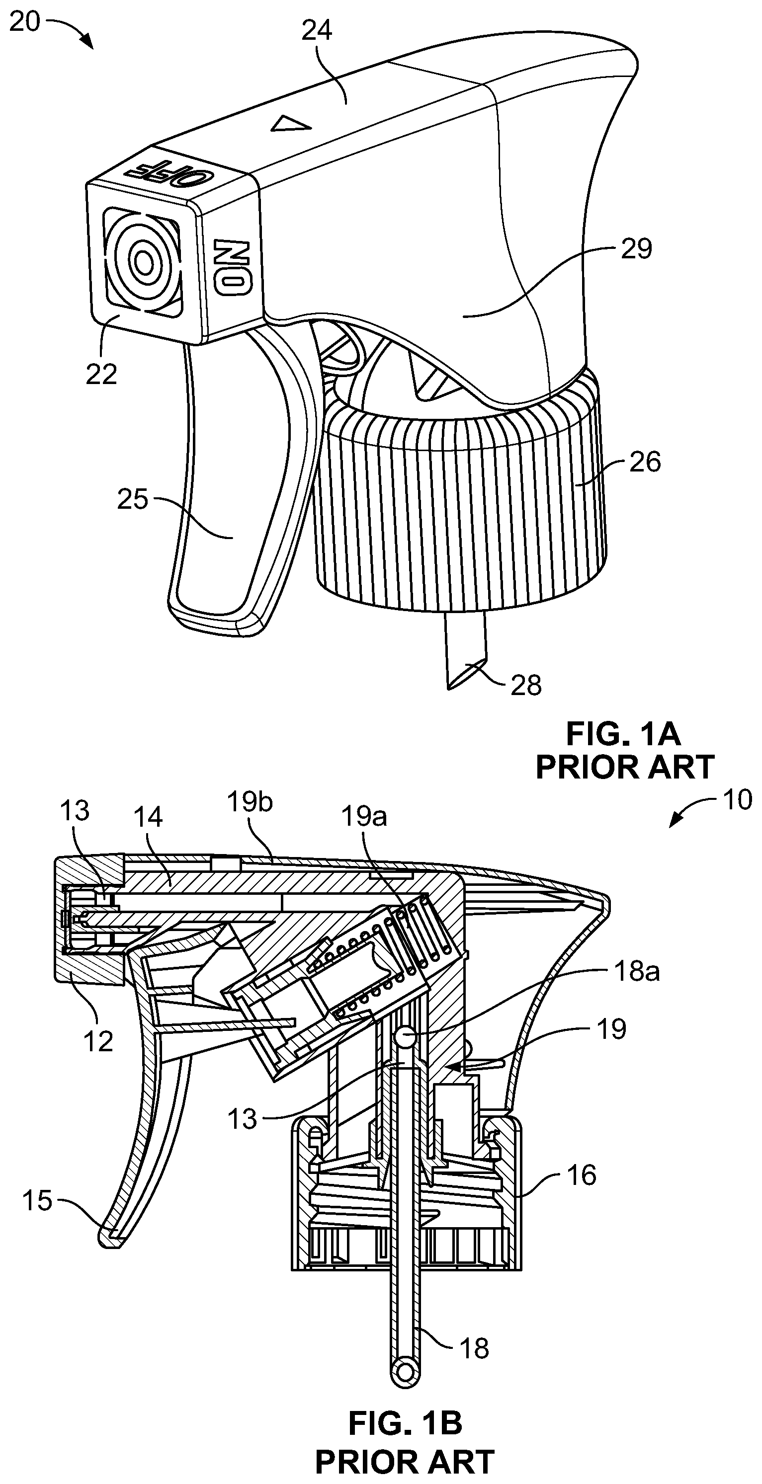 Patent US12472520 Figure 1 – Continuous spray trigger dispenser