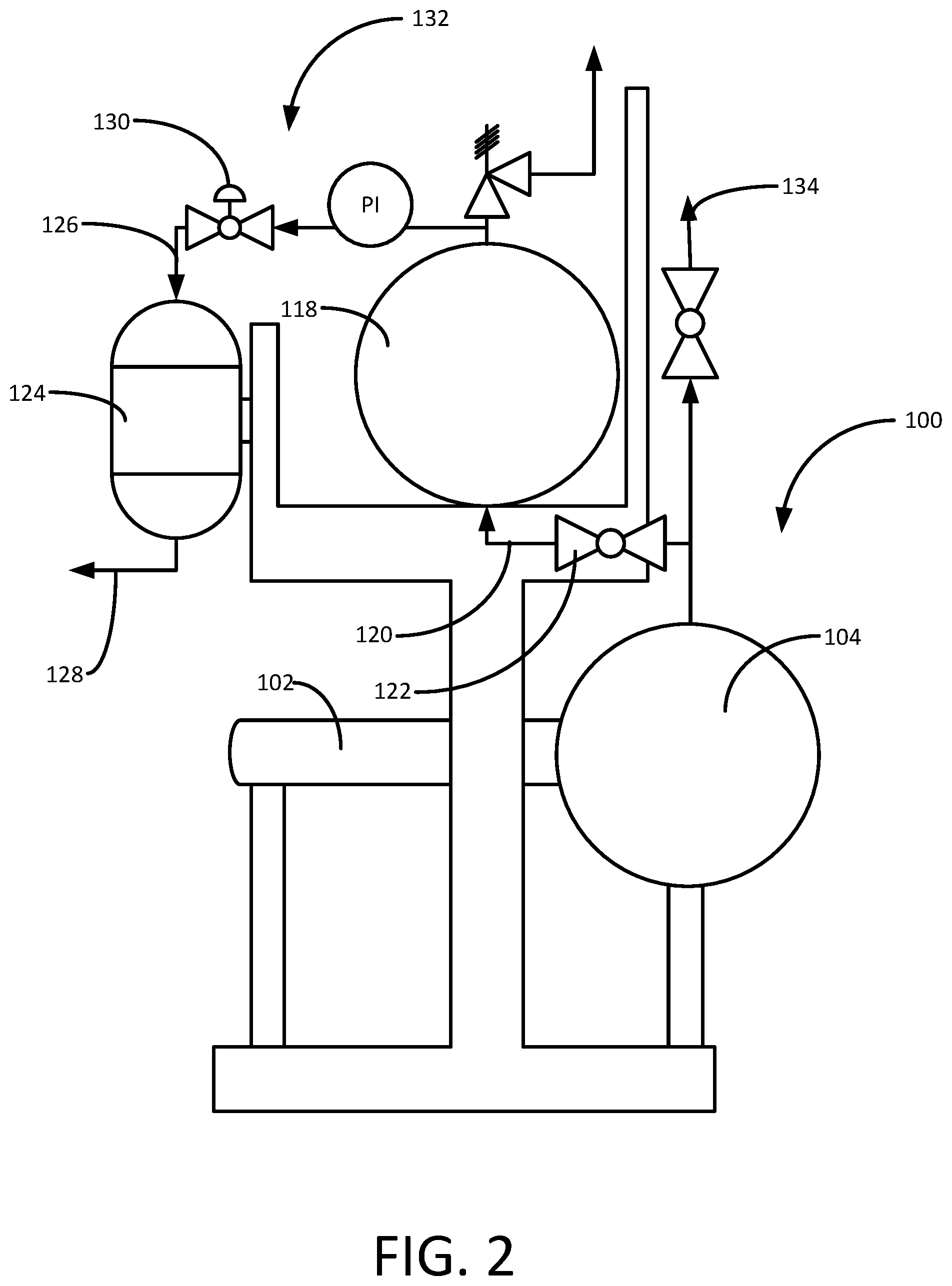 Patent US12472537 Figure 2 – Hydrocarbon gas emissions control device for pipeline pigging operations