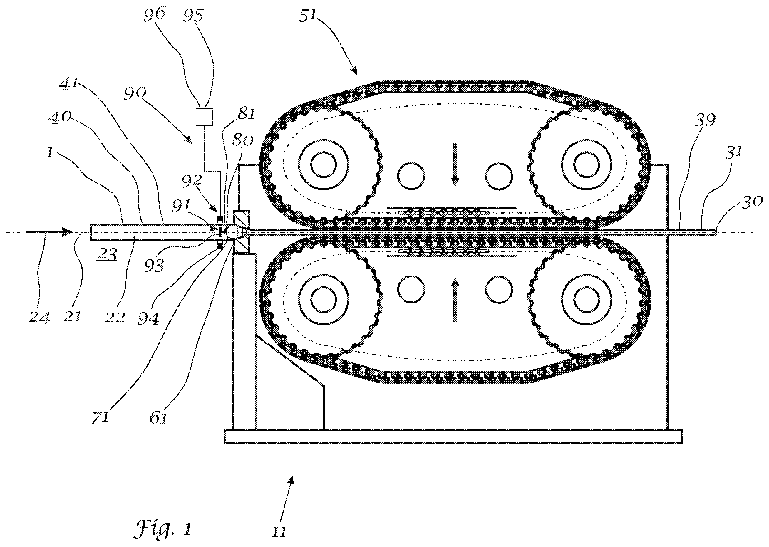 Patent US12472546 Figure 1 – Drawing machine, drawing method and drawing mandrel