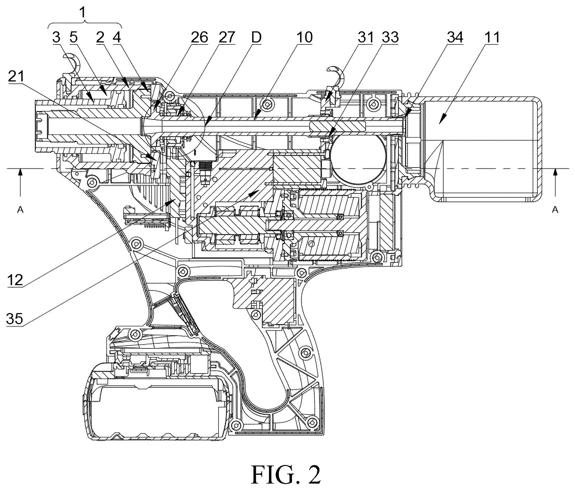 Patent US12472552 Figure 2 – Electro-hydraulic riveting tool