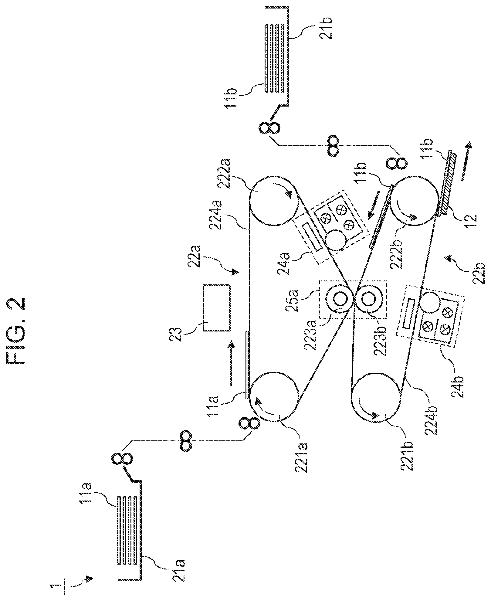 Patent US12472555 Figure 2 – Method for manufacturing material layer, method for manufacturing three-dimensional object, material-layer-forming apparatus, and additive manufacturing system
