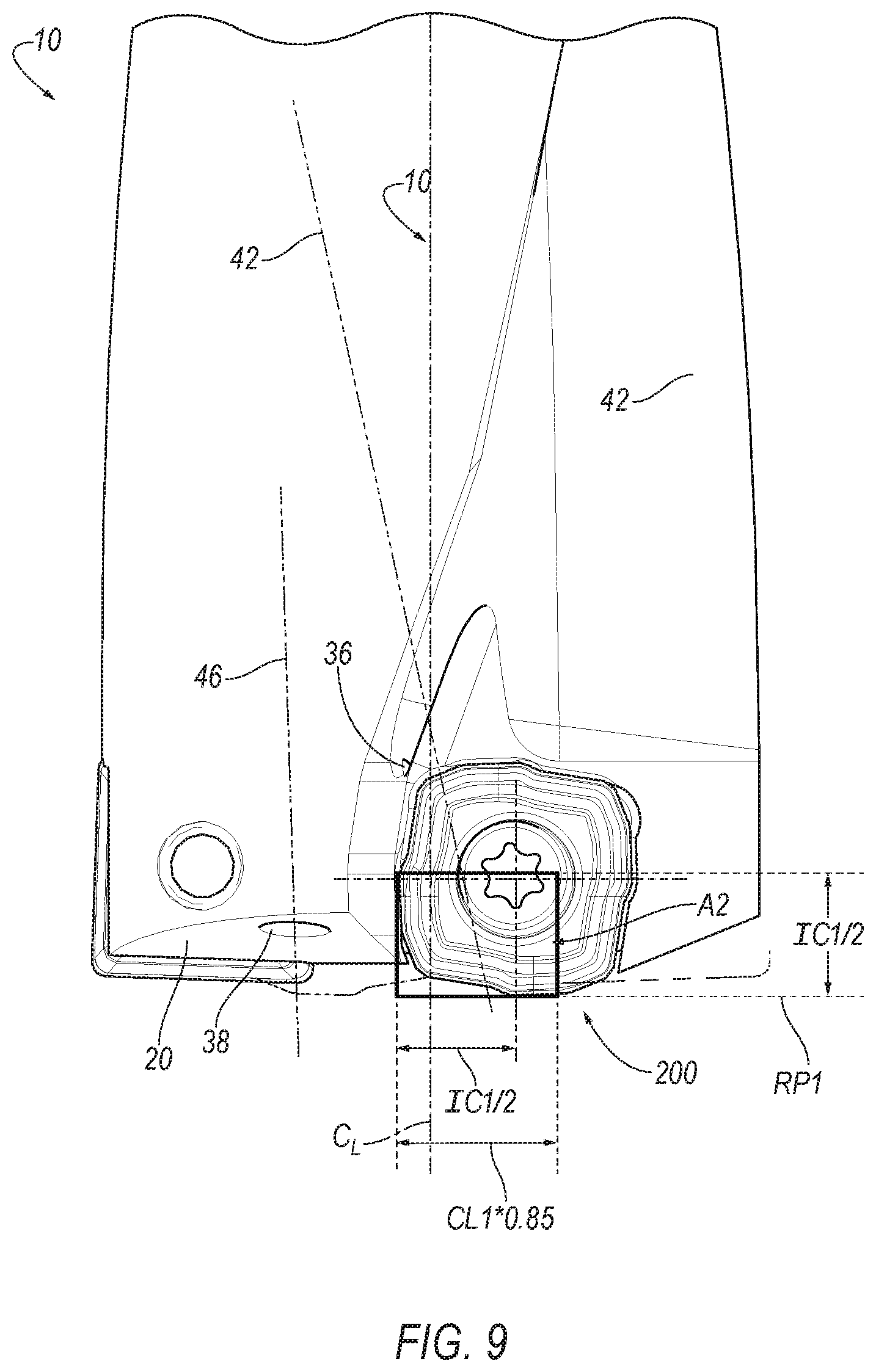 Patent US12472566 Figure 6 – Indexable drill assembly with coolant system
