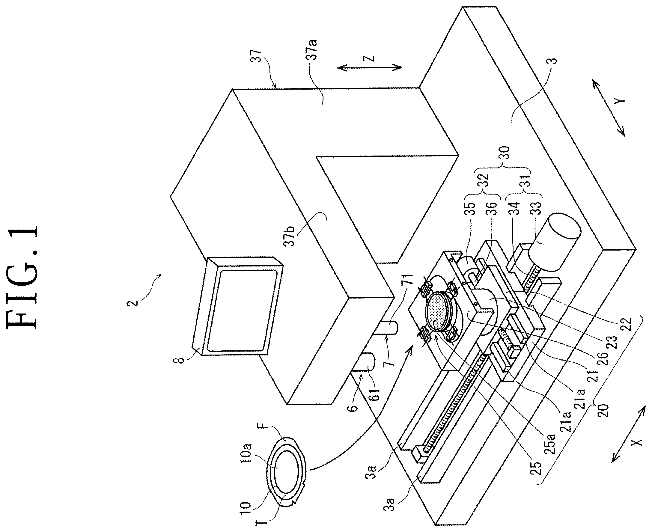 Patent US12472585 Figure 1 – Adjustment method of laser processing apparatus, and laser processing apparatus