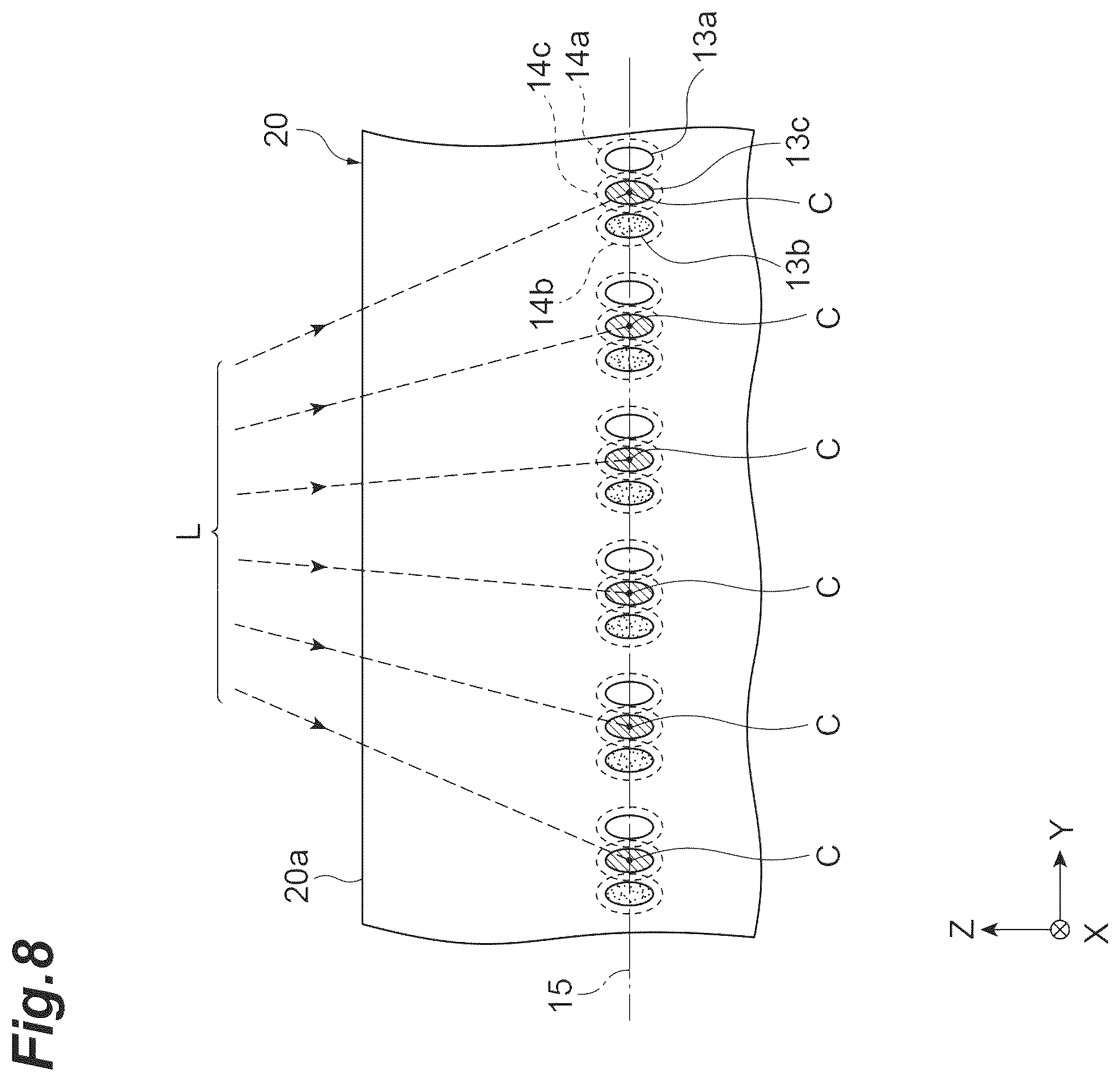 Patent US12472587 Figure 8 – Laser processing method, semiconductor member manufacturing method, and laser processing device