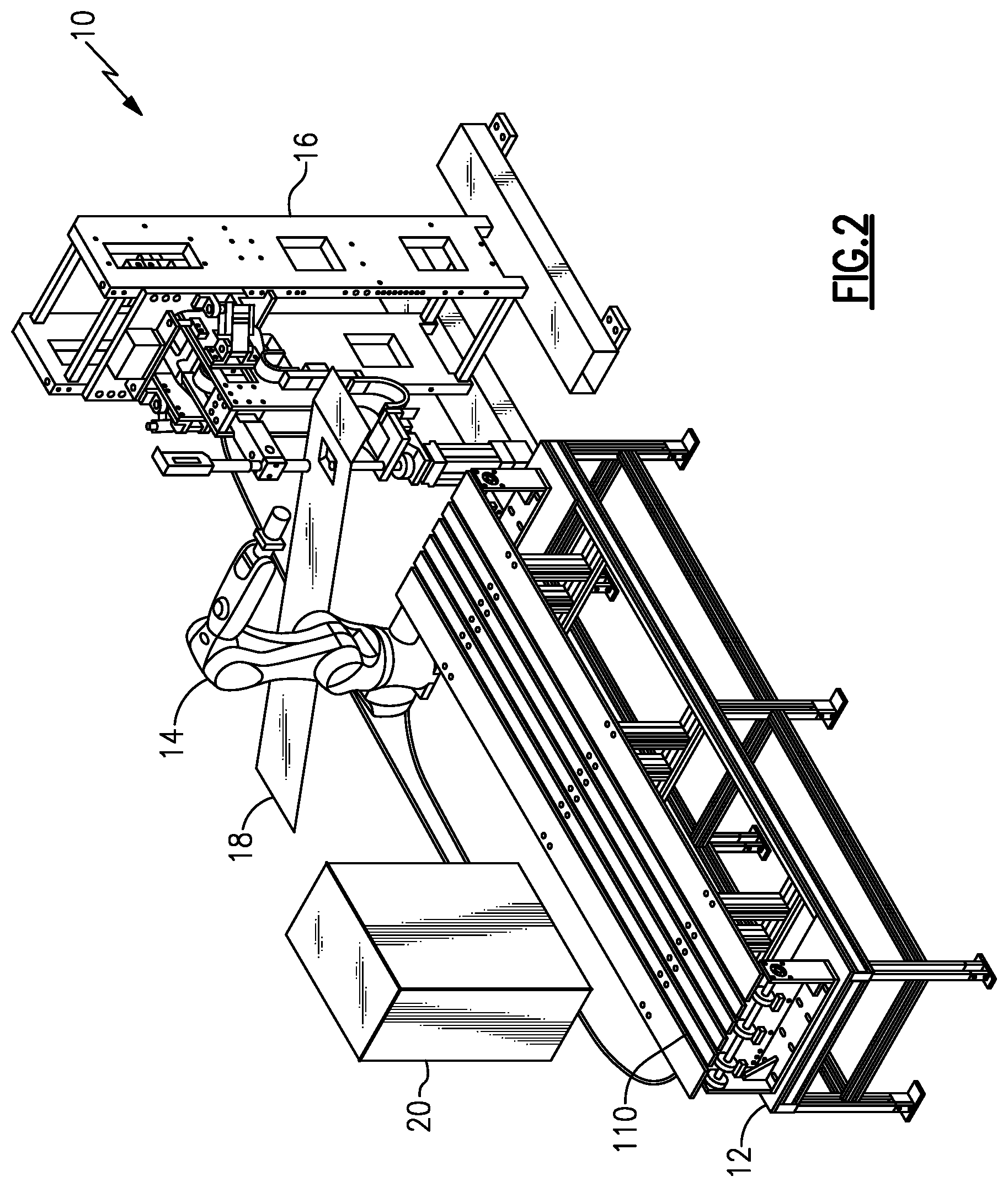 Patent US12472589 Figure 2 – System and method with floating welder for high rate production welding