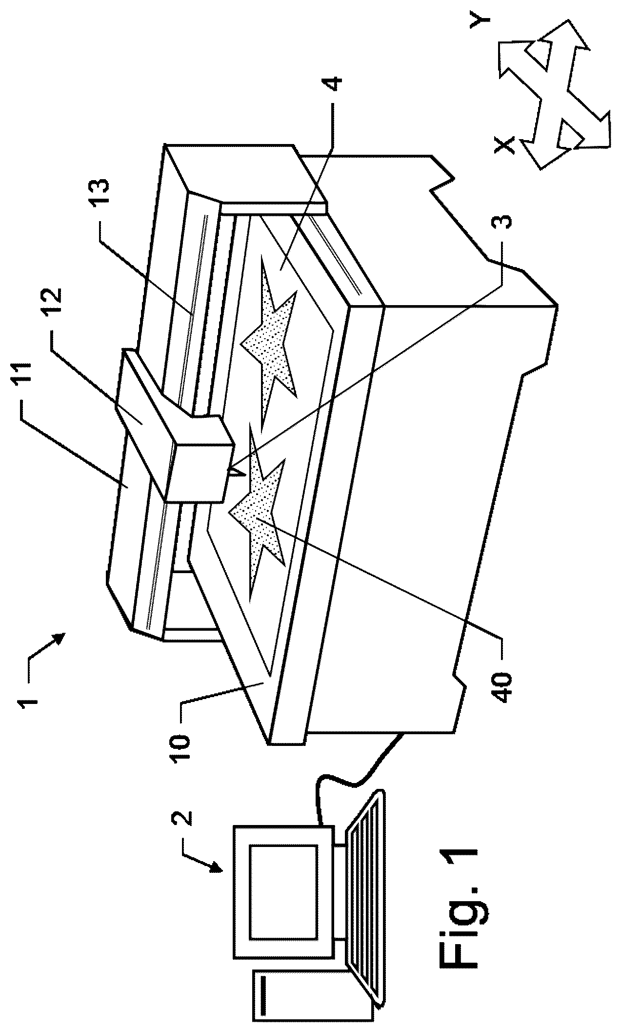 Patent US12472598 Figure 1 – Cutting machine with a temperature compensation