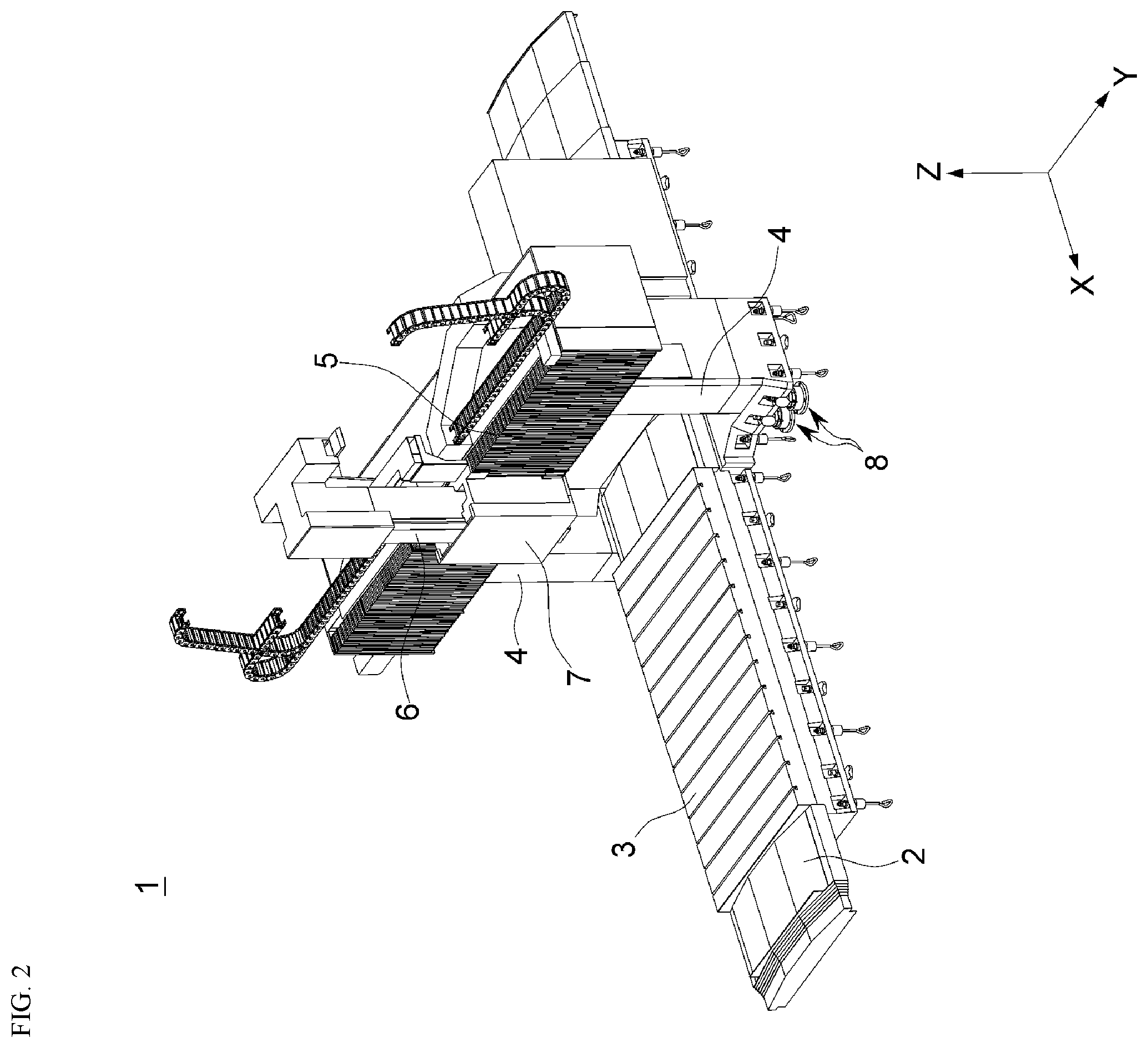 Patent US12472599 Figure 2 – Sag compensation apparatus of machine tool and machine tool including same