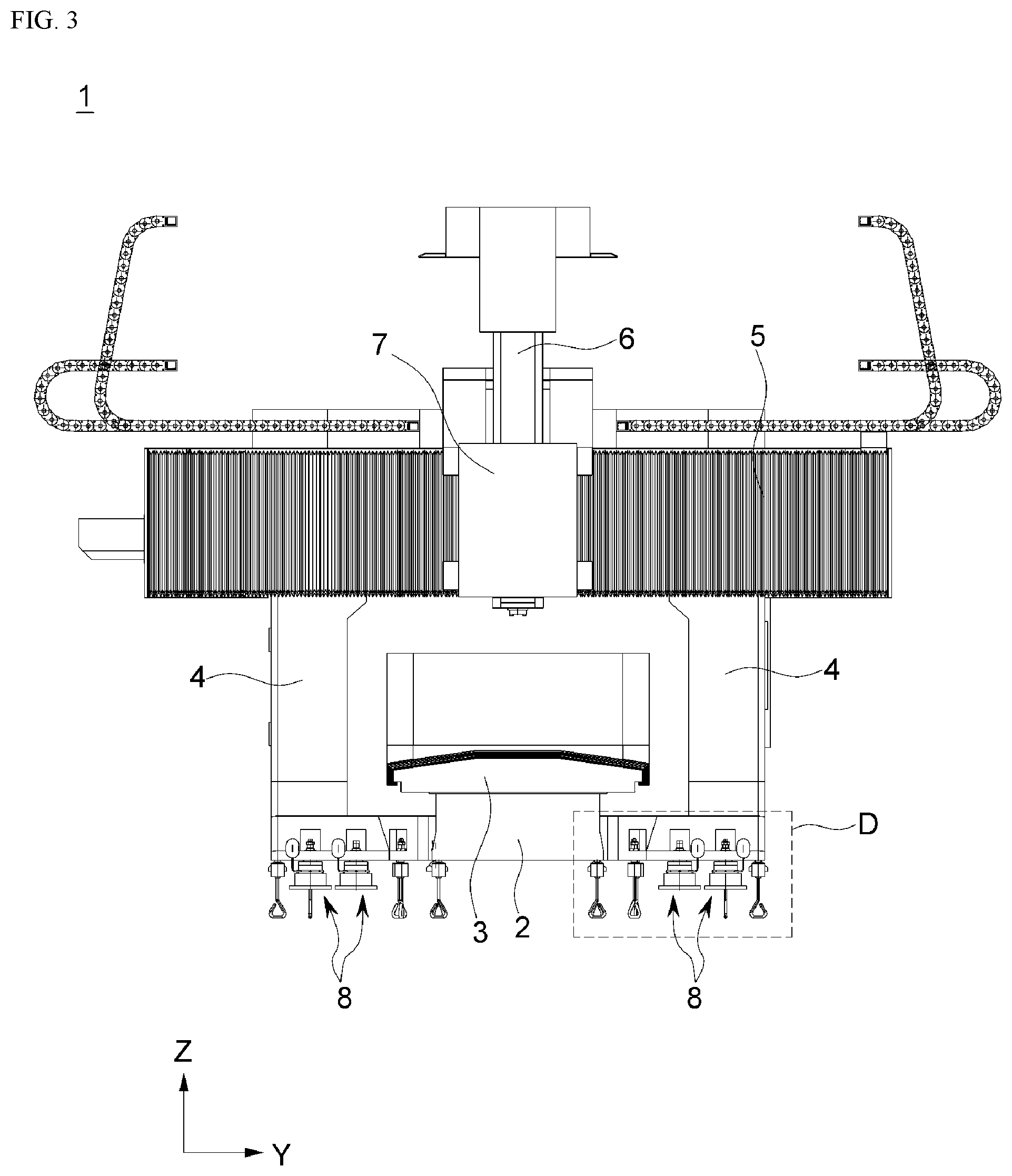 Patent US12472599 Figure 3 – Sag compensation apparatus of machine tool and machine tool including same