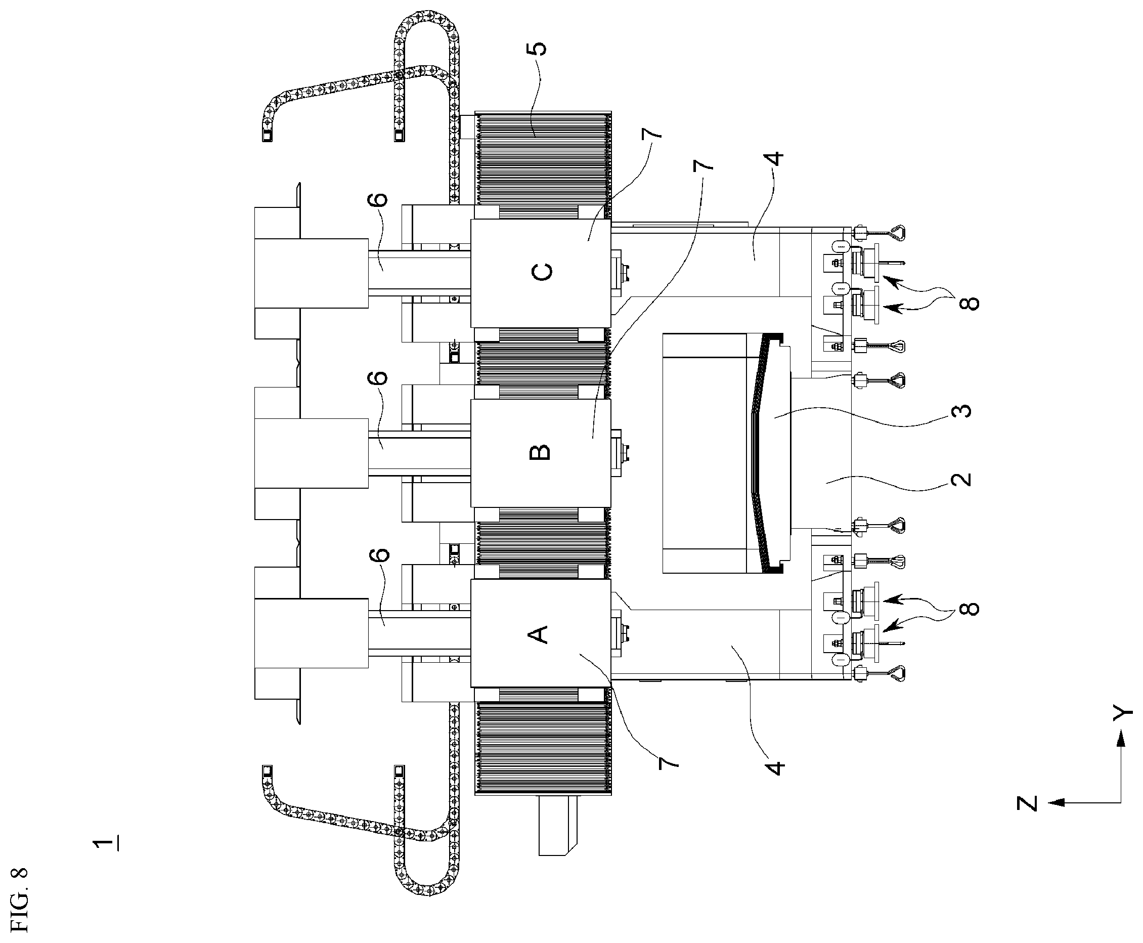 Patent US12472599 Figure 8 – Sag compensation apparatus of machine tool and machine tool including same