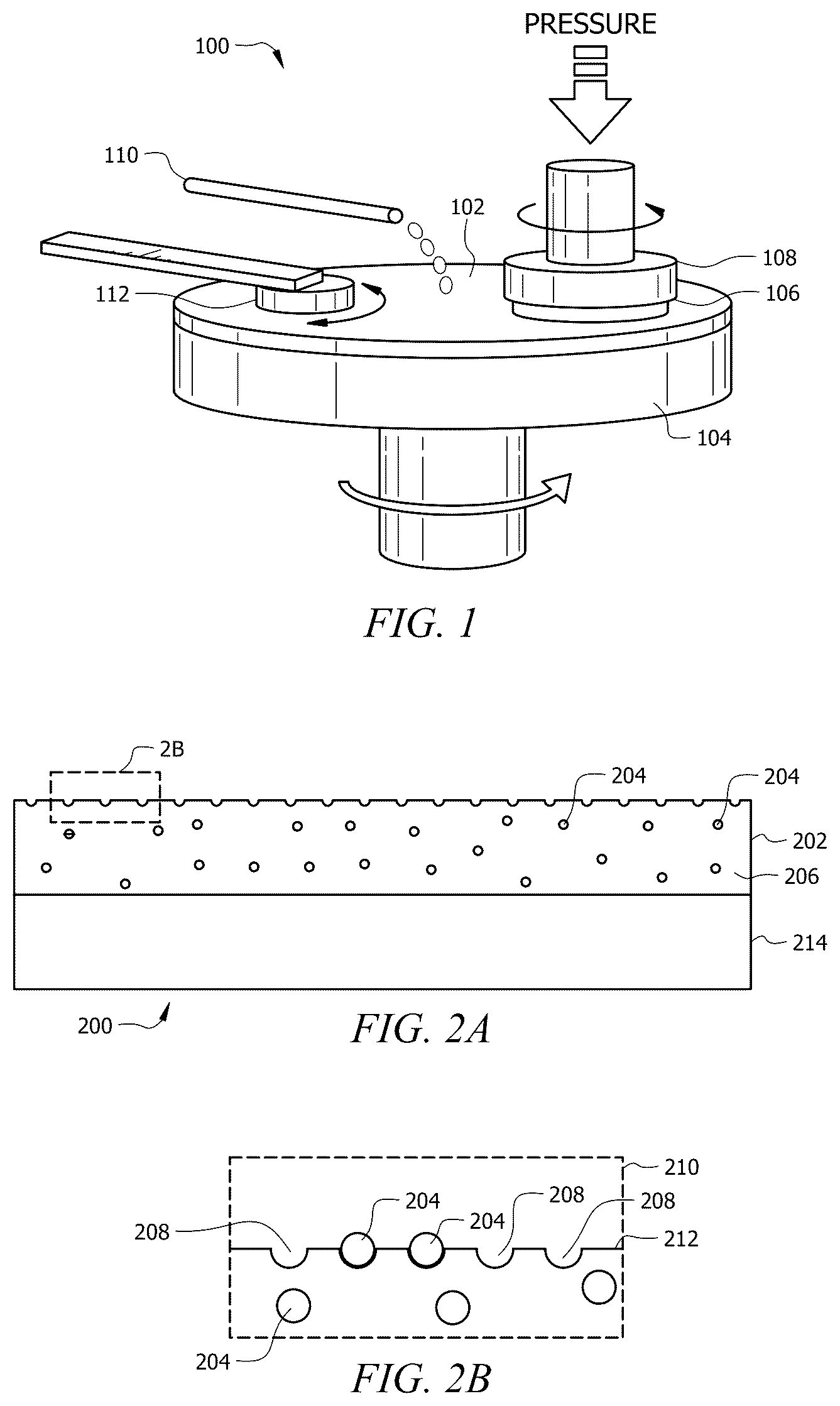 Patent US12472602 Figure 1 – Textured CMP pad comprising polymer particles