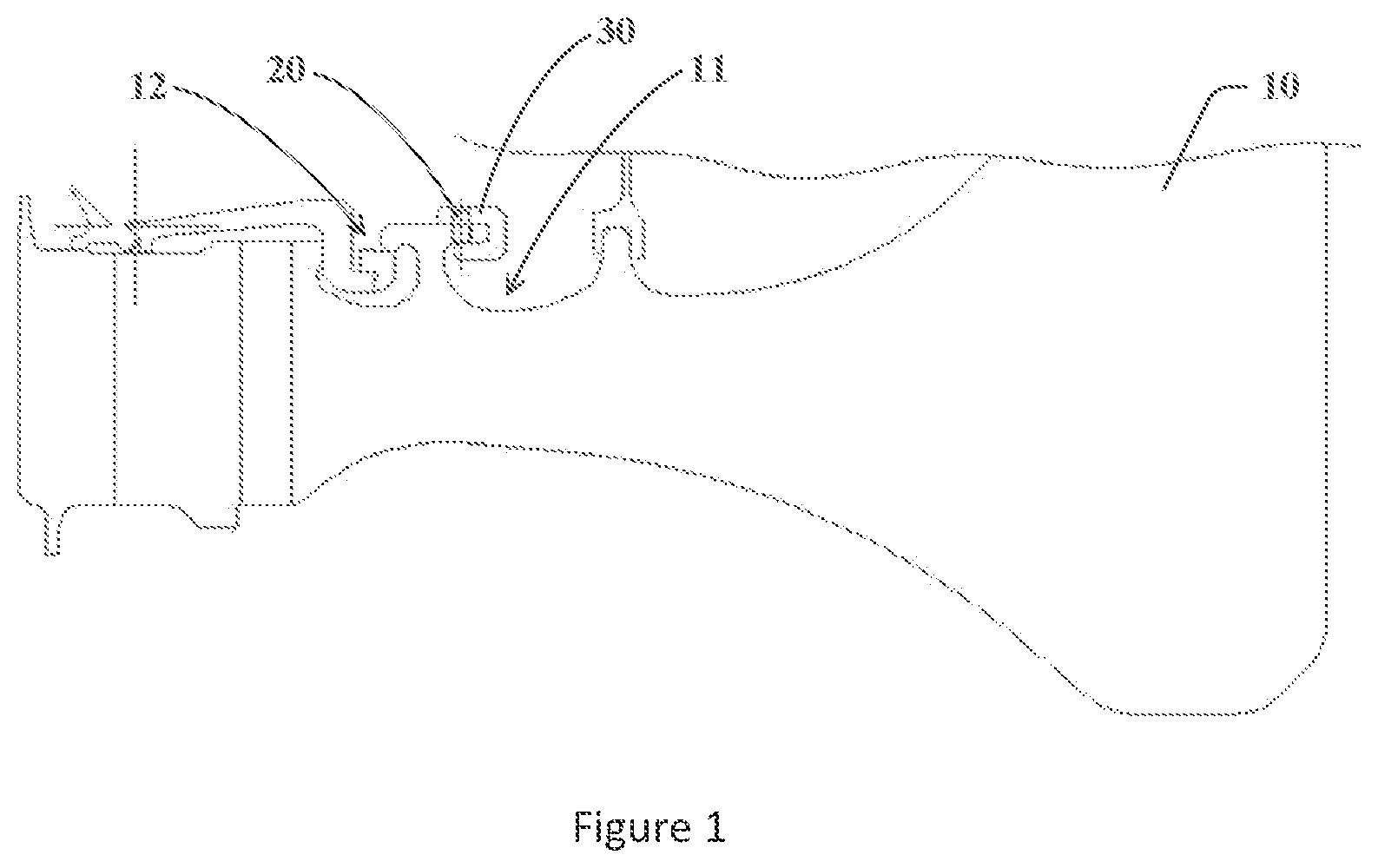 Patent US12472606 Figure 1 – Installation tool for a fixing pin and an installation method