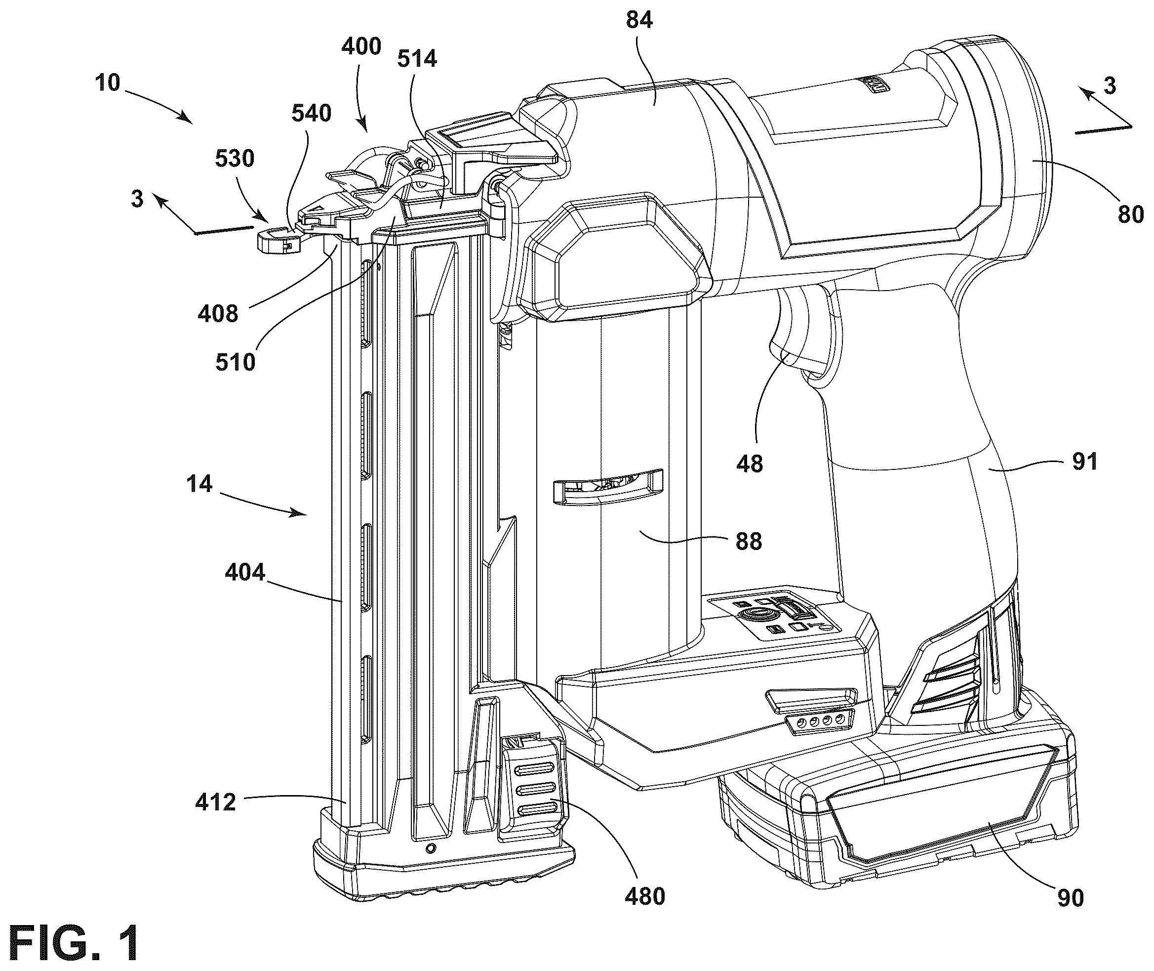 Patent US12472610 Figure 1 – Powered fastener driver