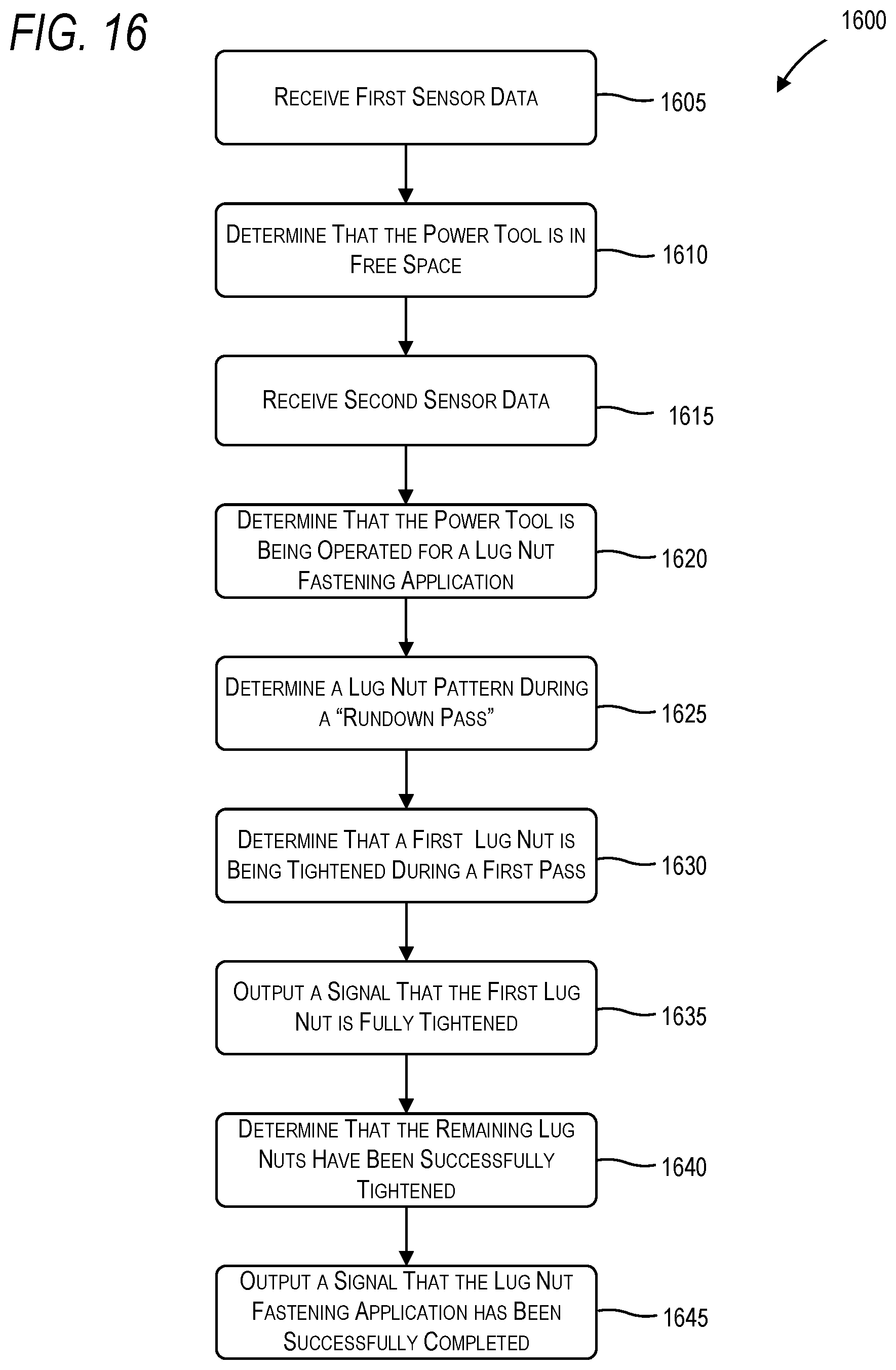 Patent US12472615 Figure 16 – Power tool control for multiple fastener applications