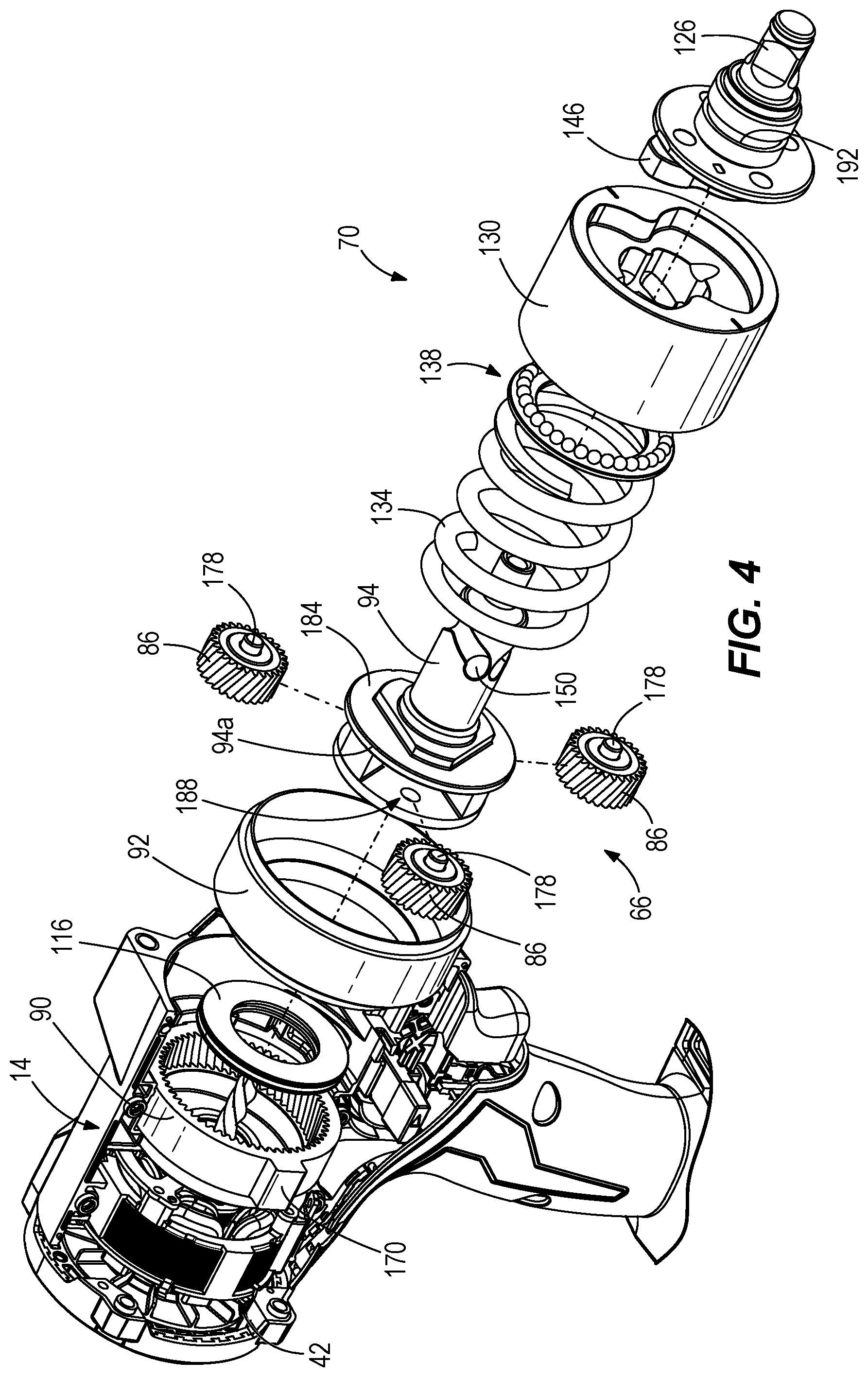 Patent US12472616 Figure 4 – Rotary impact tool with thrust bearing