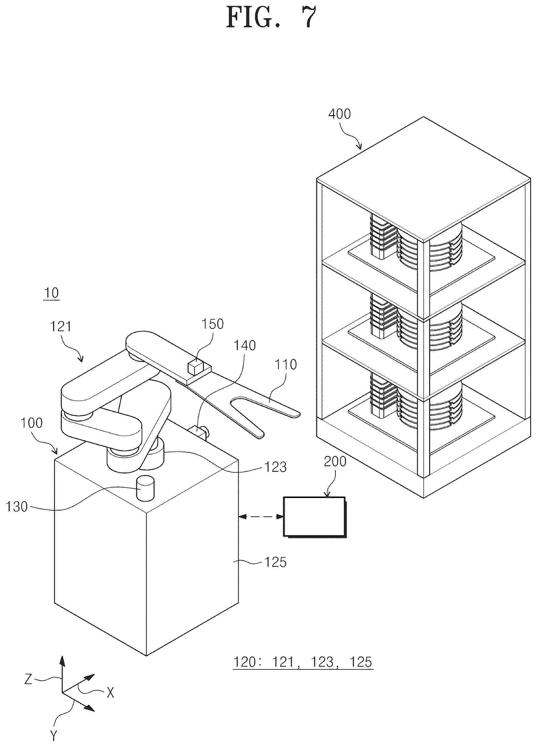 Patent US12472621 Figure 7 – Teaching method, program stored in the medium for executing the teaching method and transfer system