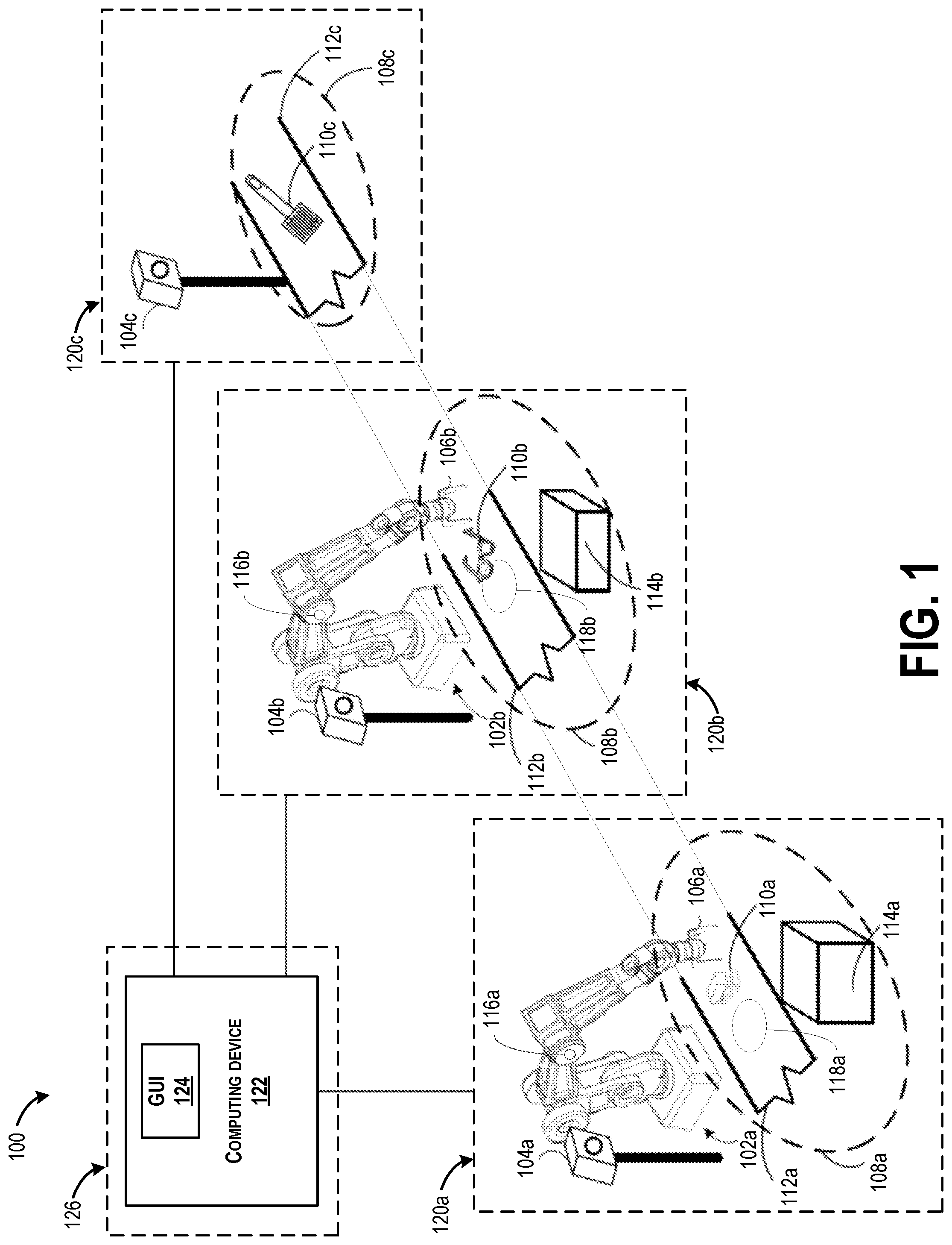 Patent US12472629 Figure 1 – Methods and systems for graphical user interfaces to control remotely located robots