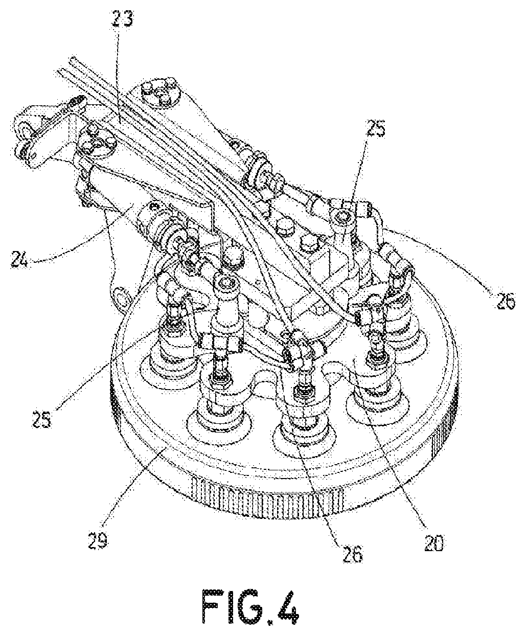 Patent US12472633 Figure 3 – Mechanical grapple for high-pressure processing containers and method for handling high-pressure processing containers using said mechanical grapple