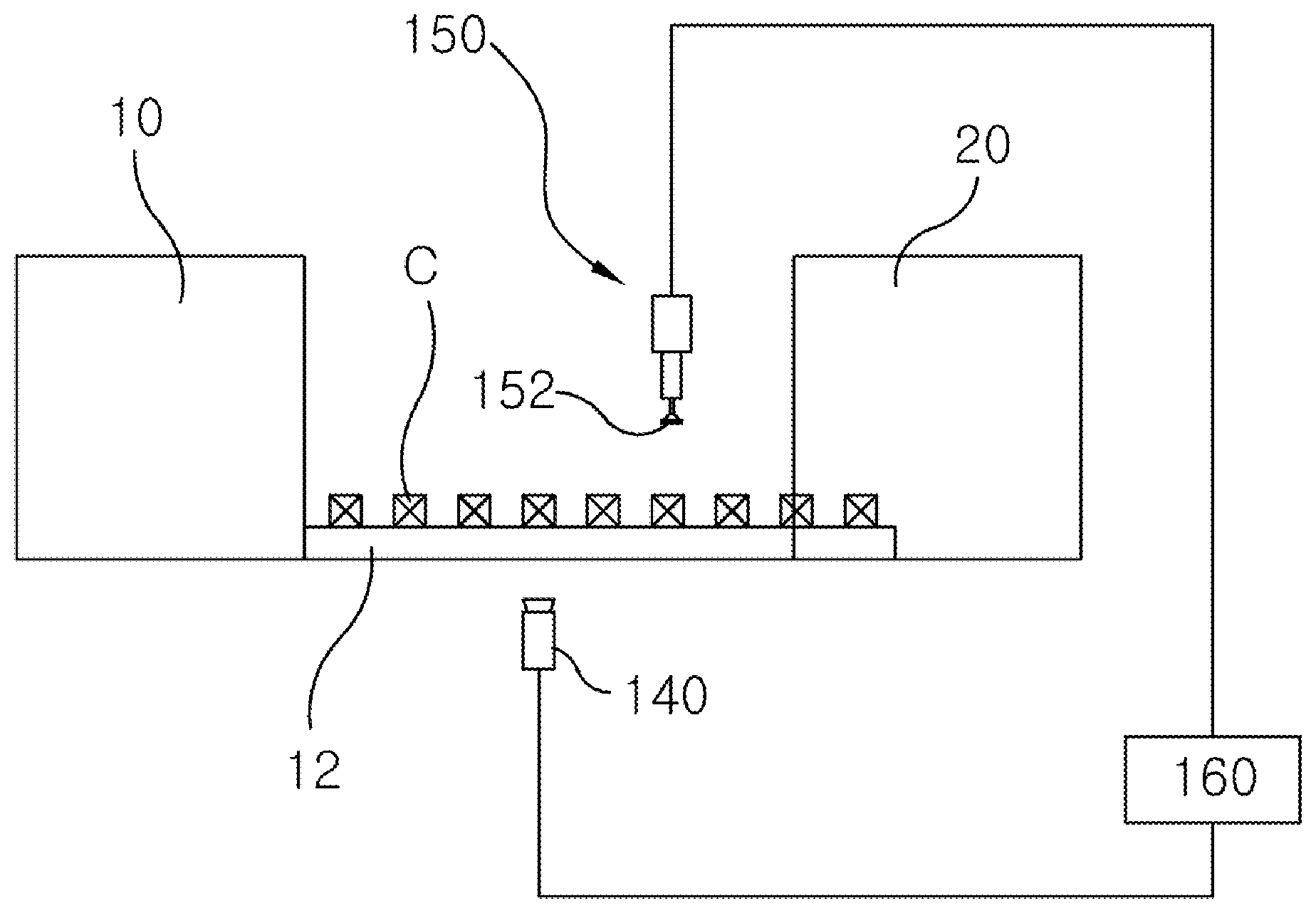 Patent US12472634 Figure 1 – Component pre-inspection device for hybrid irregular component insertion robot