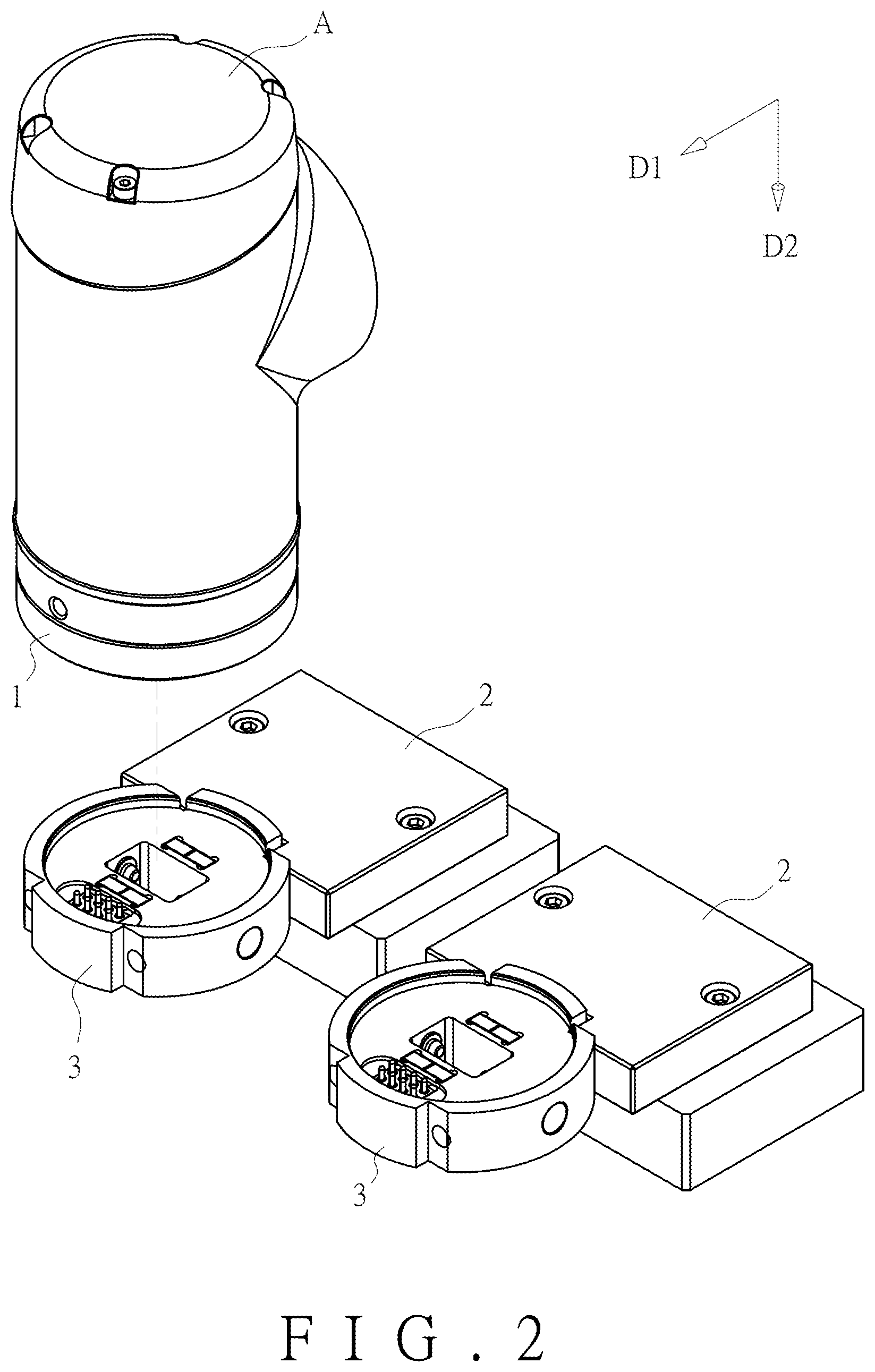 Patent US12472645 Figure 2 – Robotic tool changer system through magnetic coupling force and all-round mechanical locking