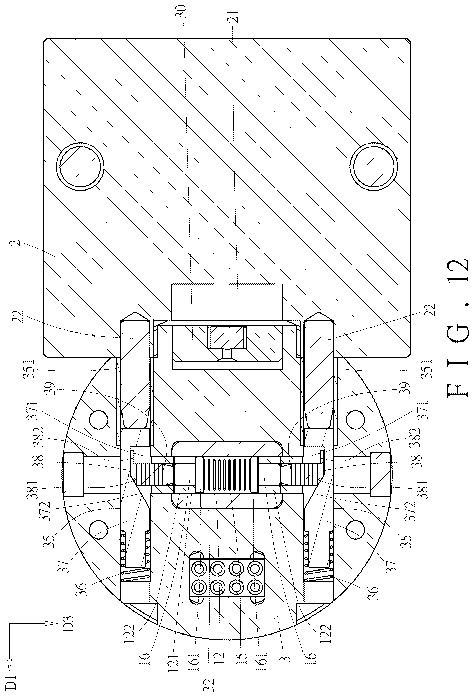 Patent US12472645 Figure 12 – Robotic tool changer system through magnetic coupling force and all-round mechanical locking