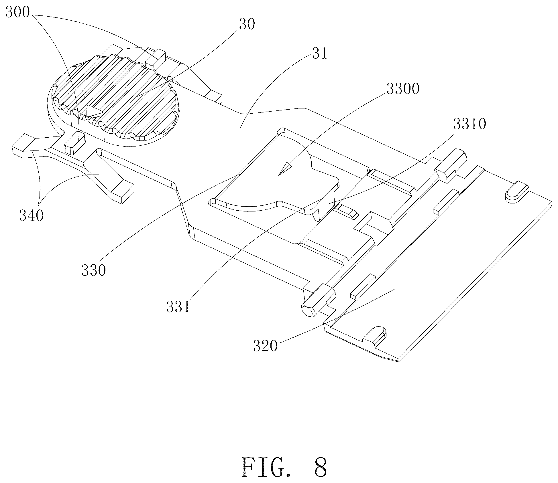 Patent US12472650 Figure 8 – Scraper