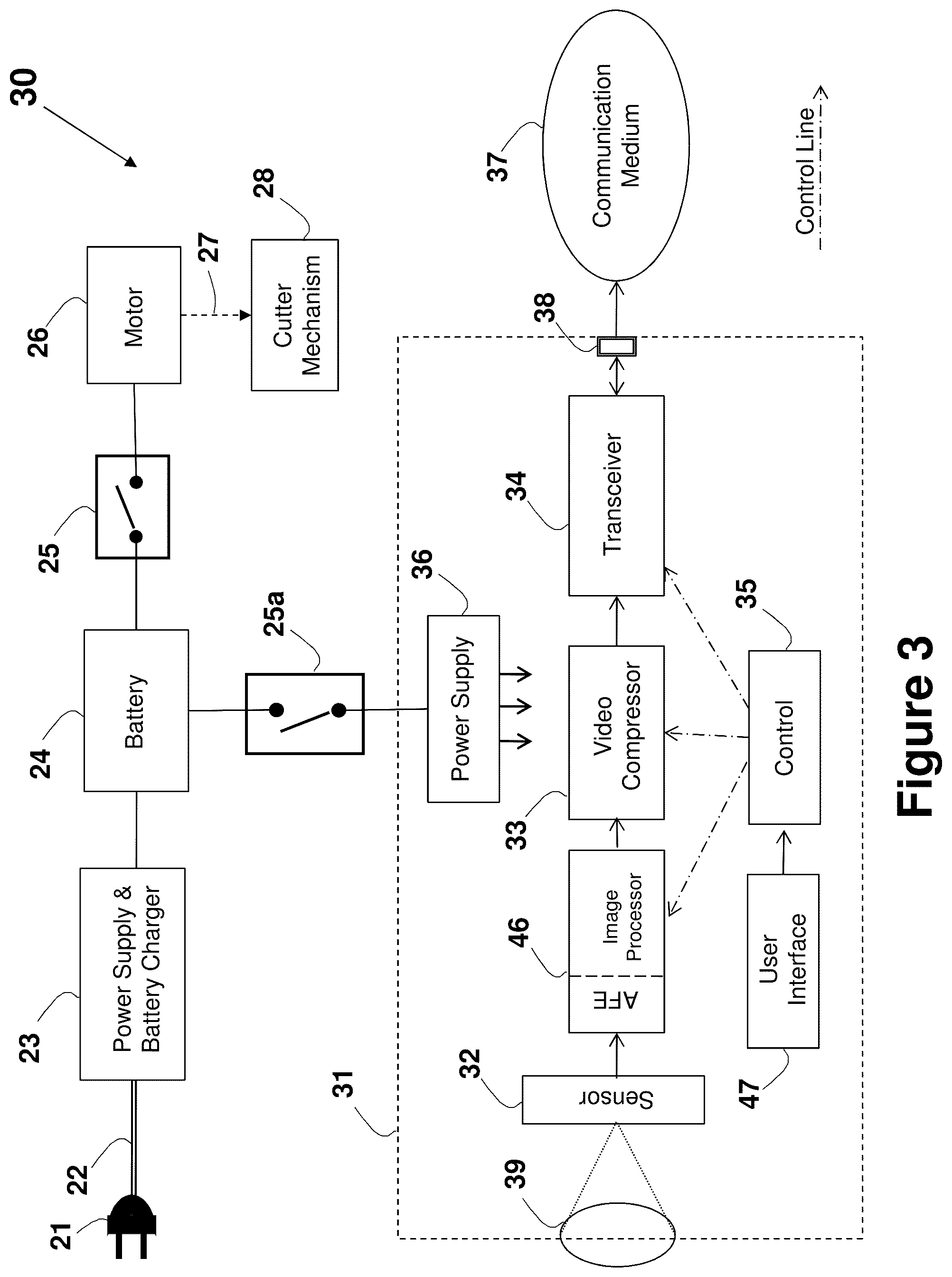 Patent US12472651 Figure 3 – Electric shaver with imaging capability