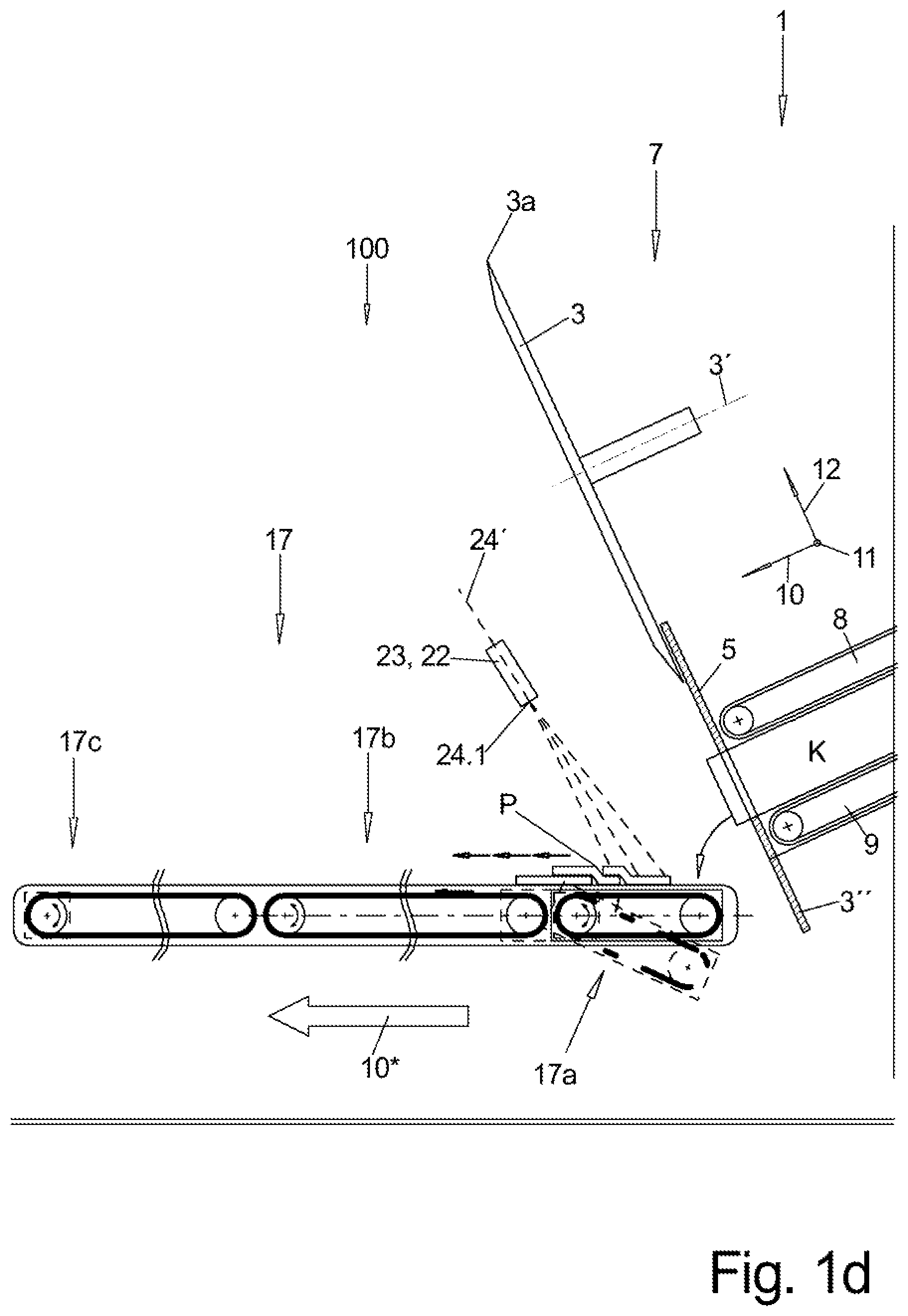 Patent US12472656 Figure 4 – Slicing machine with suction unit