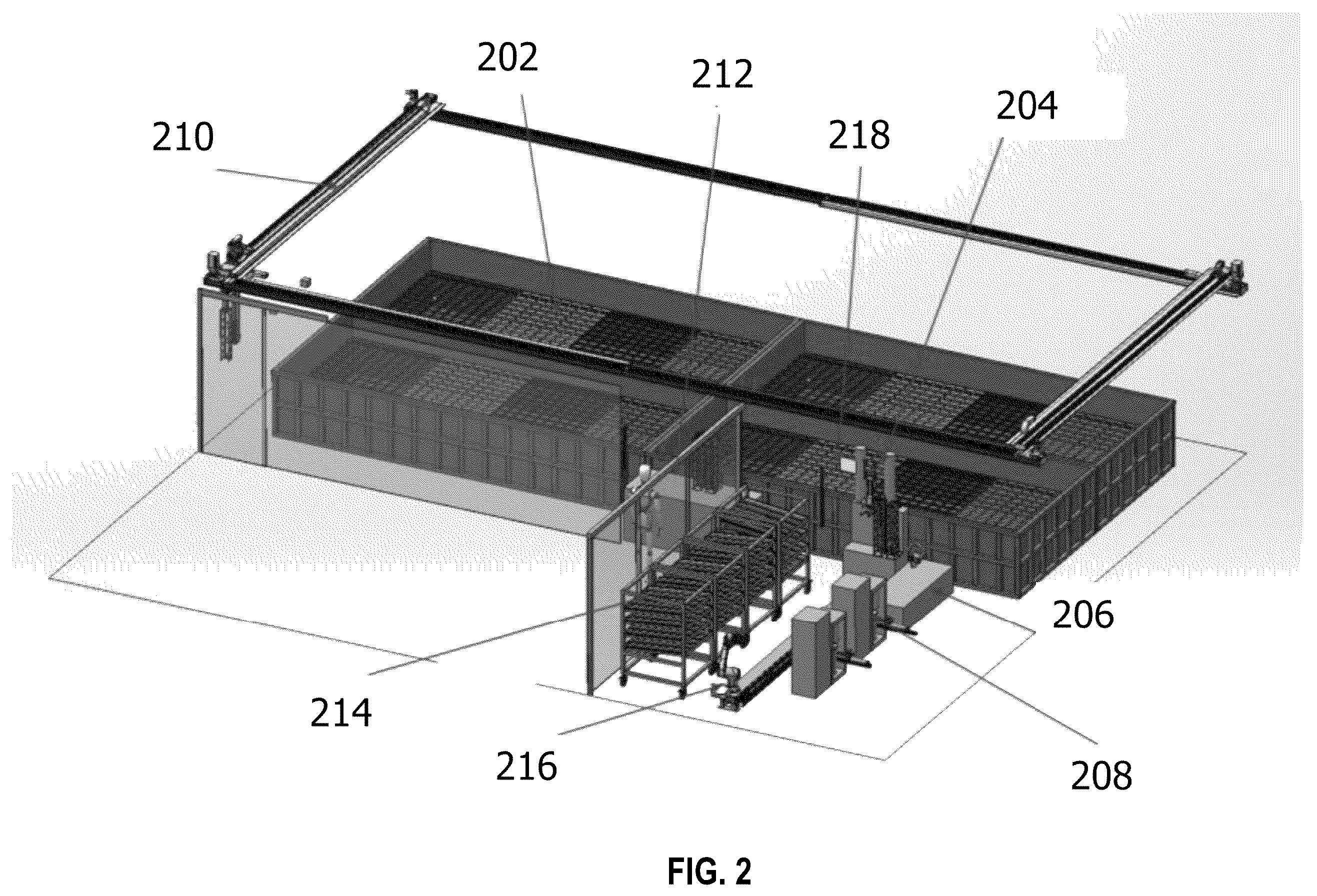 Patent US12472660 Figure 2 – Automated concrete cube processing system