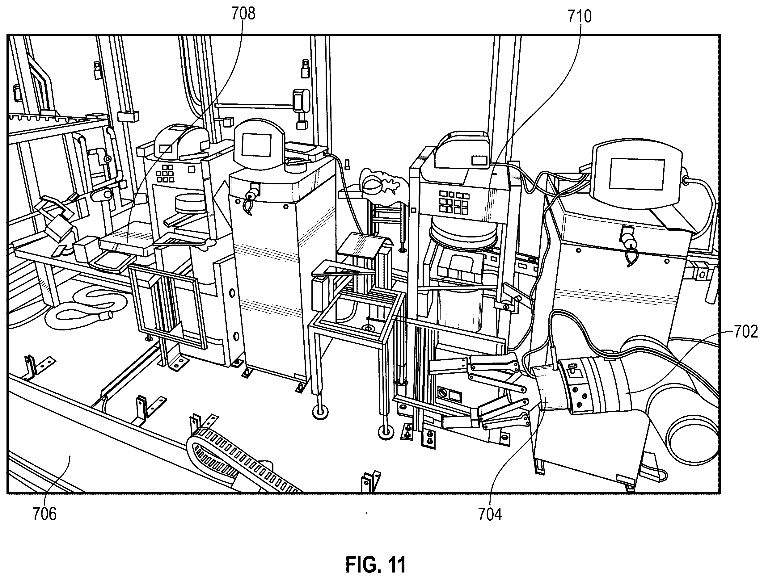 Patent US12472660 Figure 8 – Automated concrete cube processing system