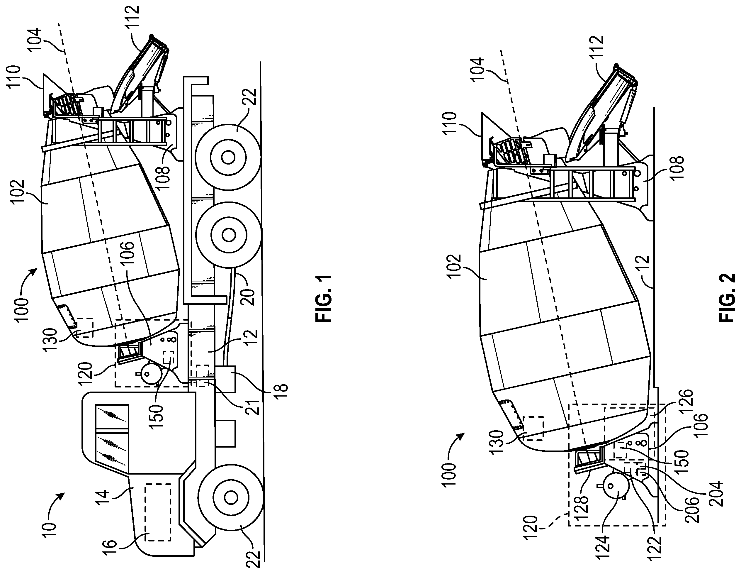 Patent US12472661 Figure 1 – Mixer drum drive with additional pump