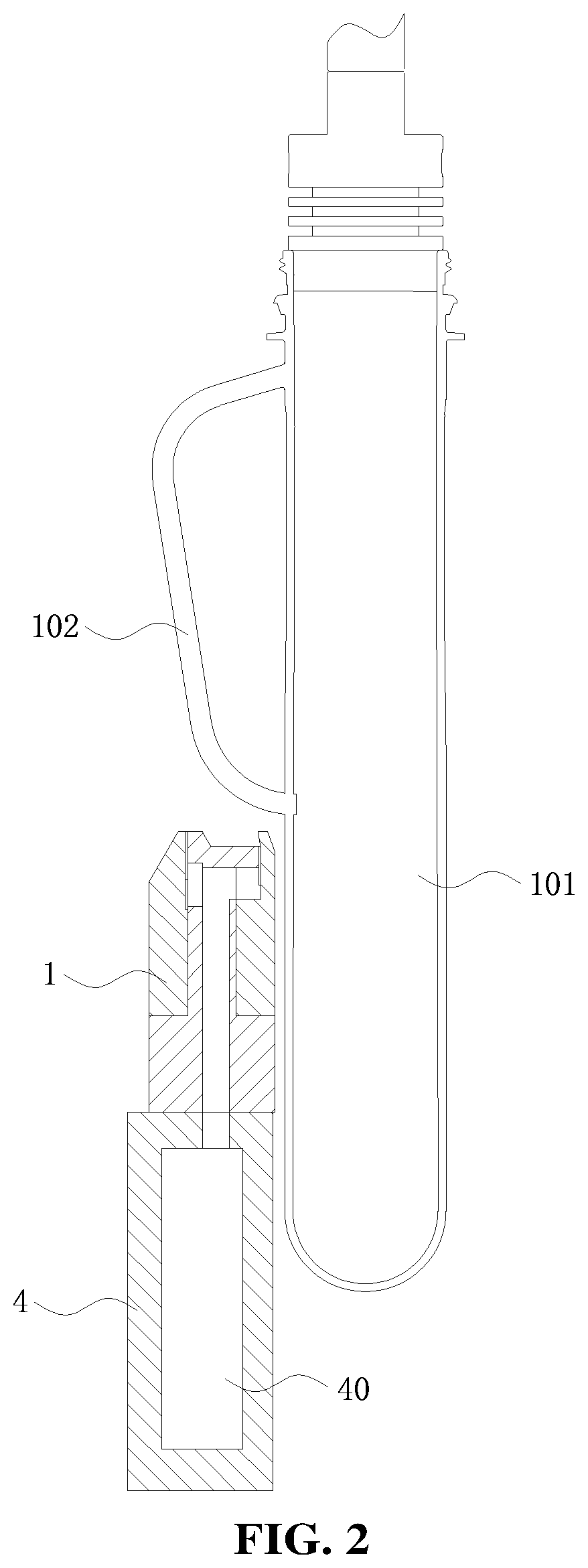 Patent US12472676 Figure 2 – Heat treatment device for pet bottle preform with integral handle