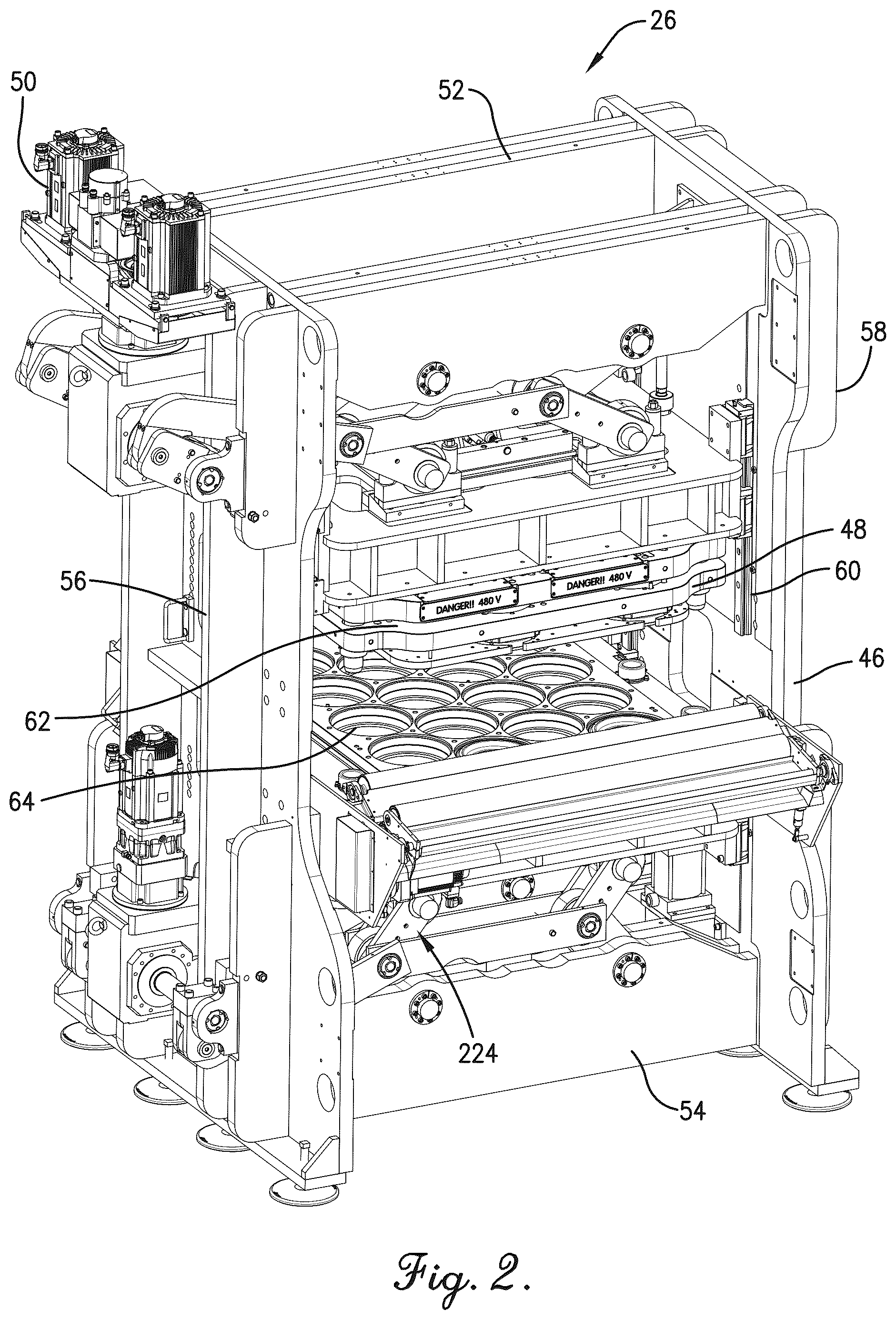 Patent US12472677 Figure 2 – Low profile product extractor for thermoformed products
