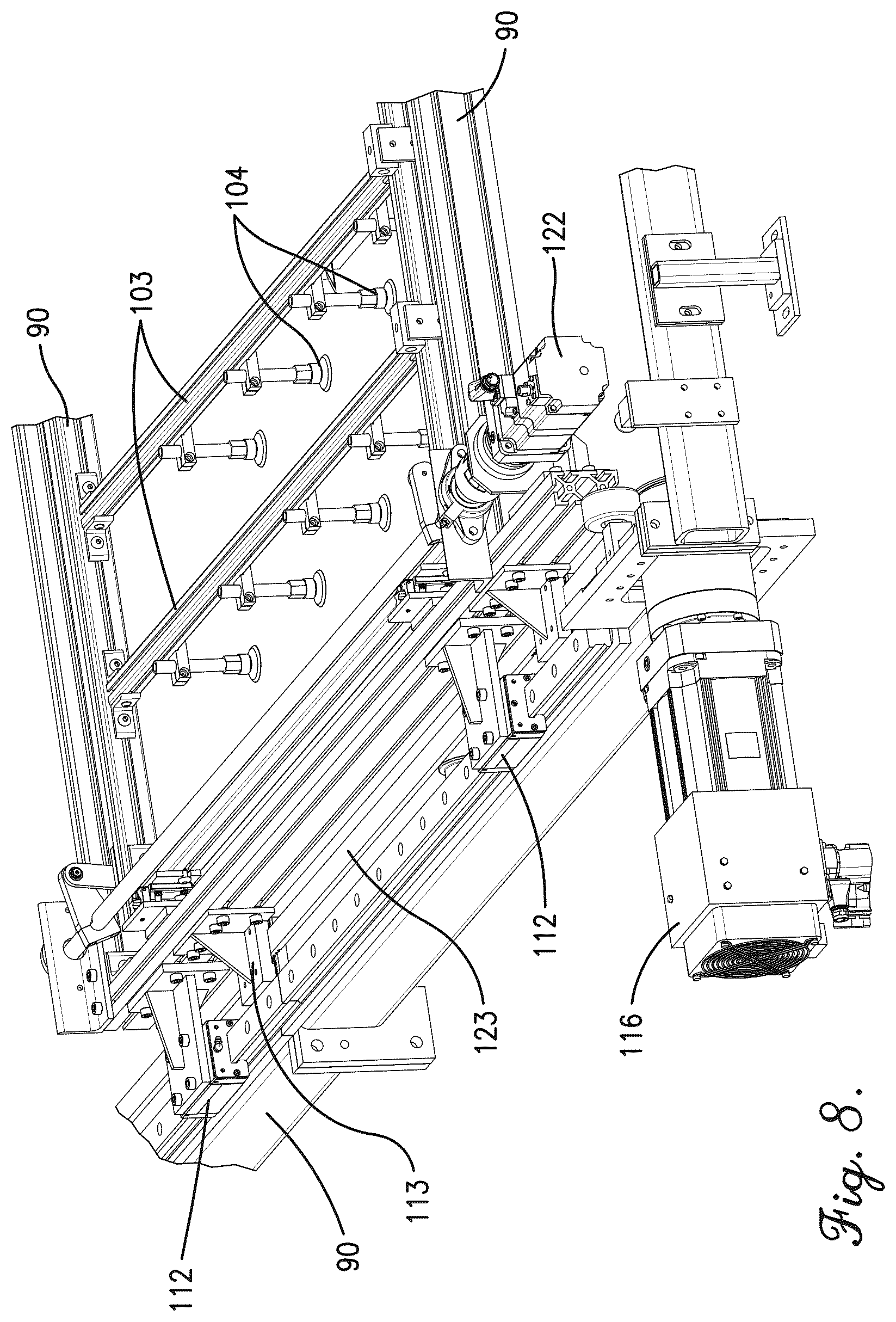 Patent US12472677 Figure 8 – Low profile product extractor for thermoformed products